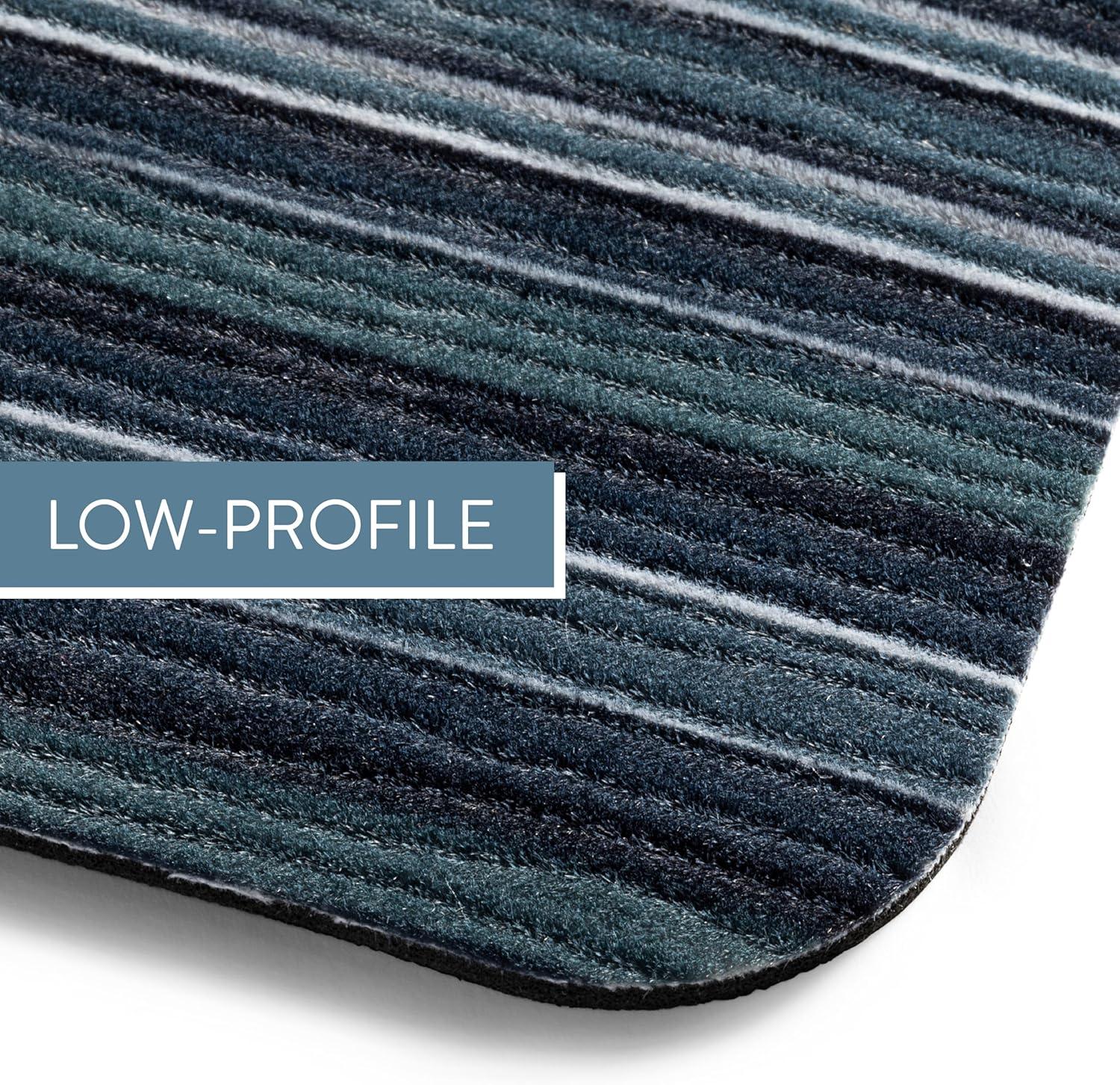 SoHome Smooth Step Striped Machine Washable Low Profile Stain Resistant Non-Slip Versatile Utility Kitchen Mat