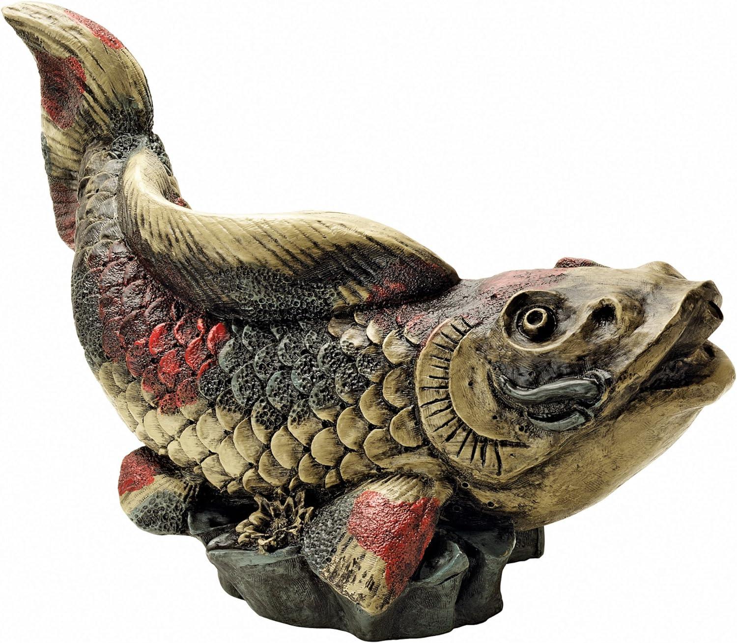 Showa Asian Koi Spitter Piped Statue