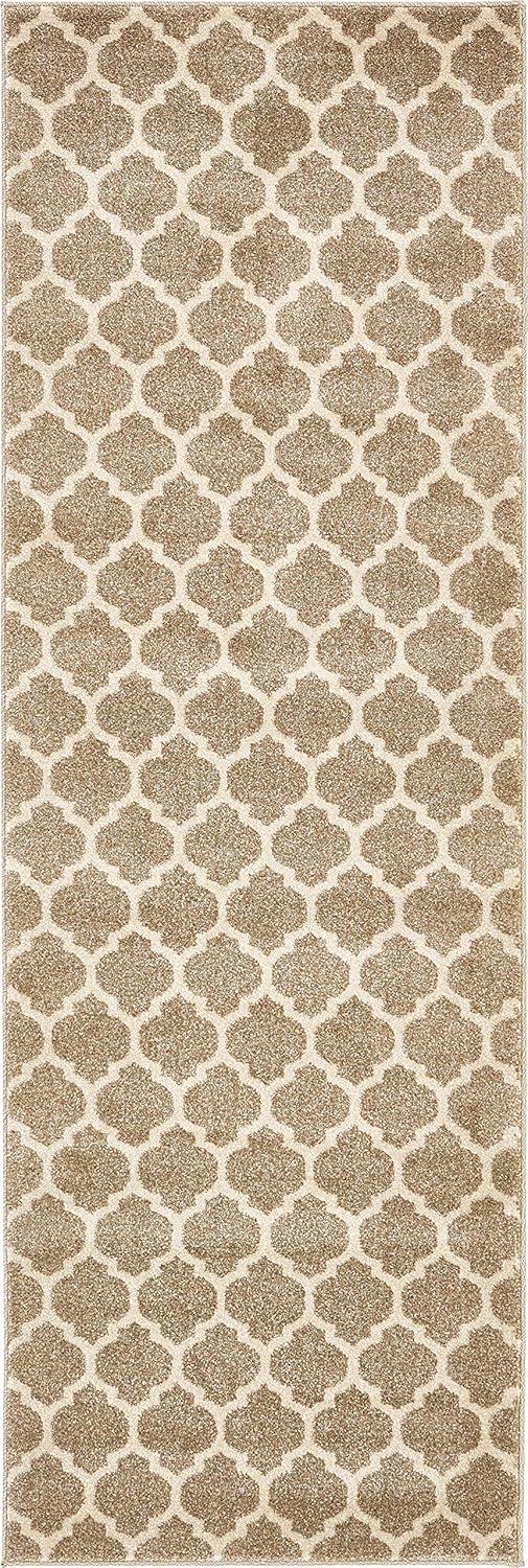 Unique Loom 2' 7 x 8' 0 Trellis Philadelphia Light Brown Area Rug