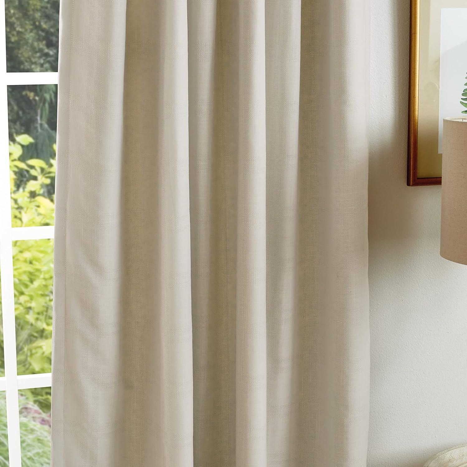 Bedford Linen Blackout Back Tab Curtain Panel Pair