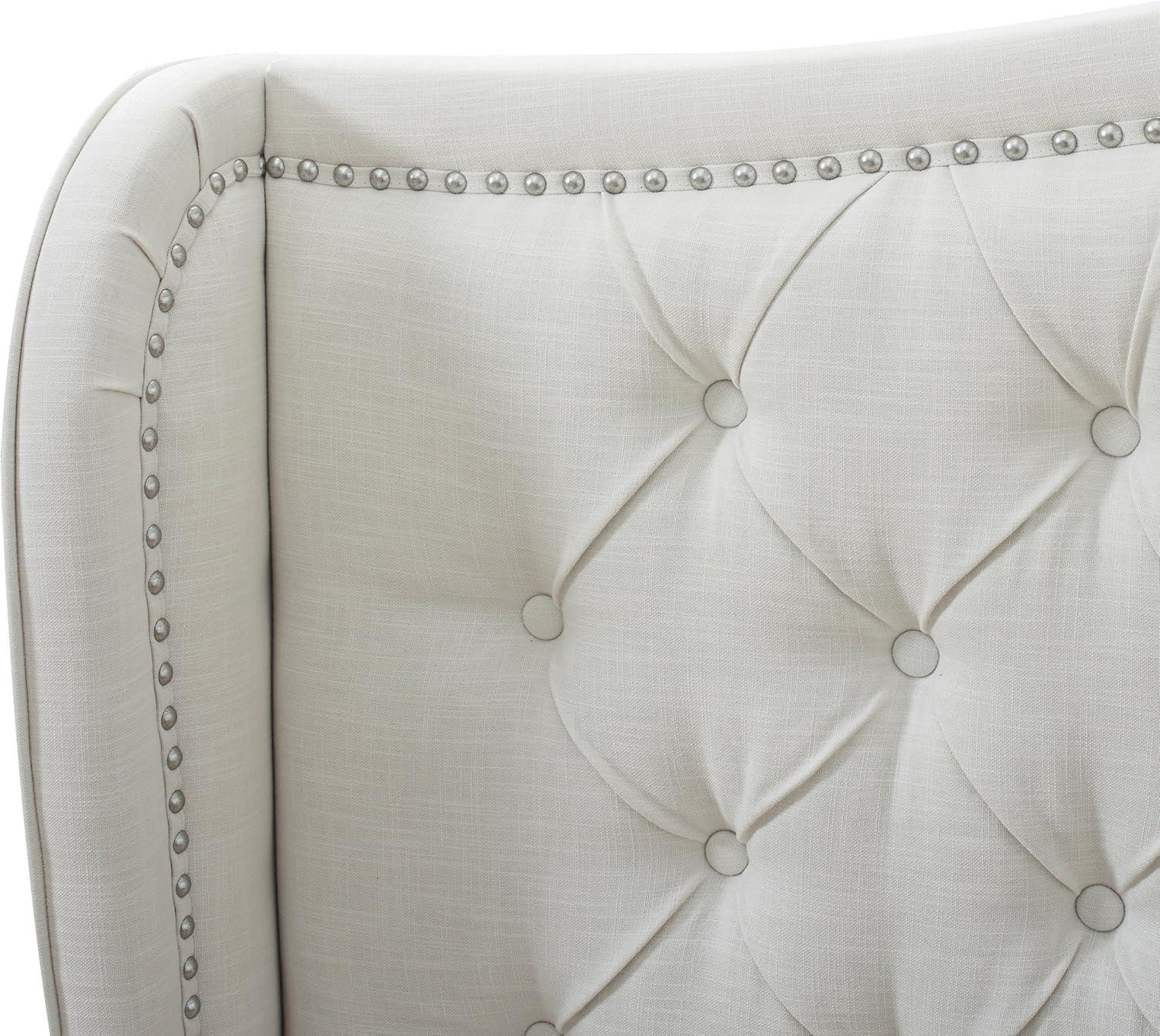 Jennifer Taylor Home Marcella Tufted Wingback King Bed Antique White