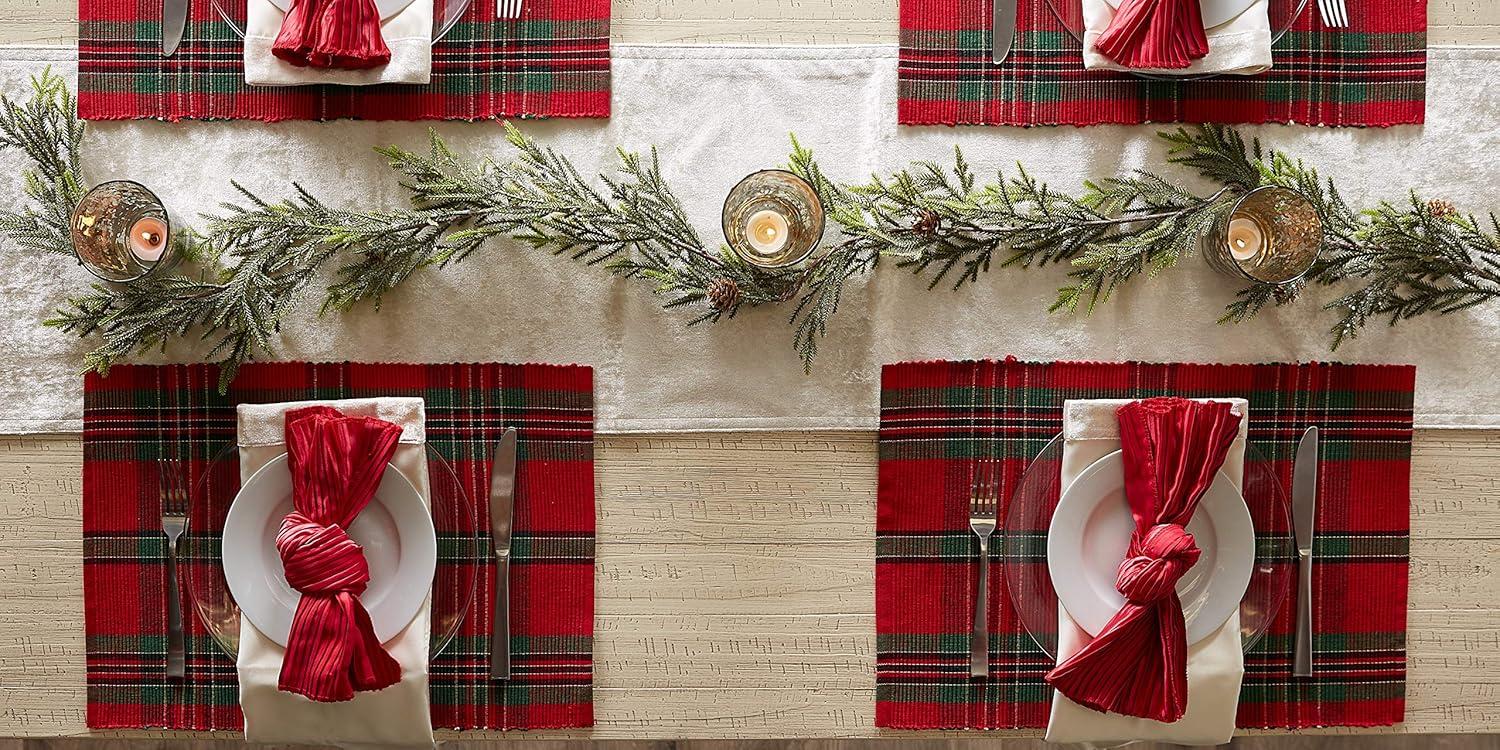 Design Imports Holiday Plaid Placemats, Set of 6