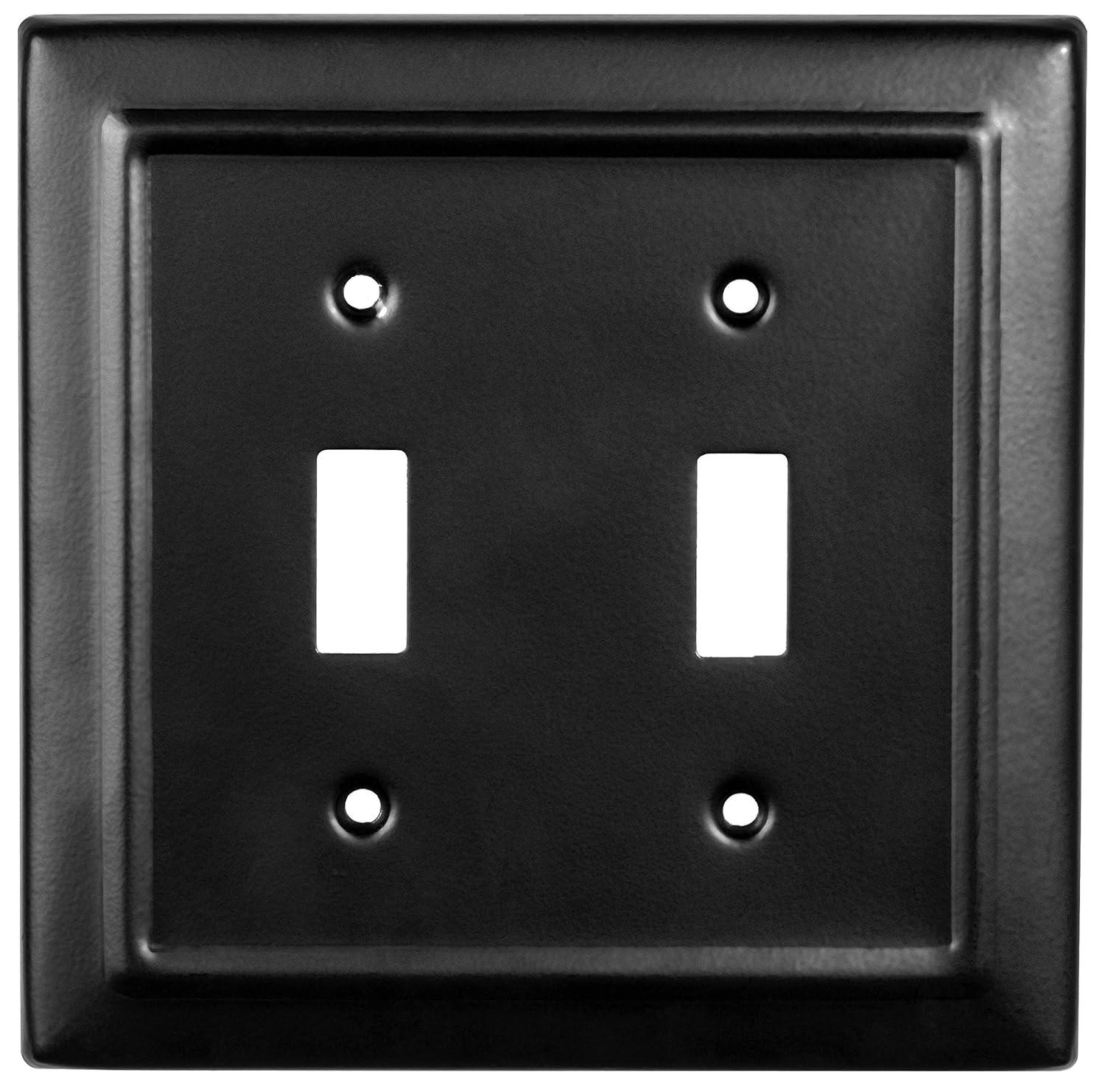 Monarch Abode Architectural 2 - Gang Toggle Light Switch Standard Wall Plate (Set of 2)
