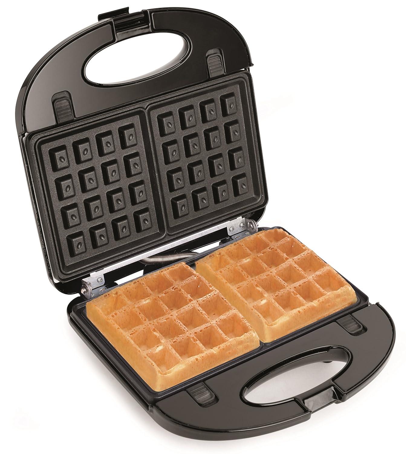 Salton 3-In-1 Pocket Sandwich Maker, Belgian Waffle Maker, and Electric Grill with Non-Stick Removable Dishwasher-Safe Plates, (SM1543)
