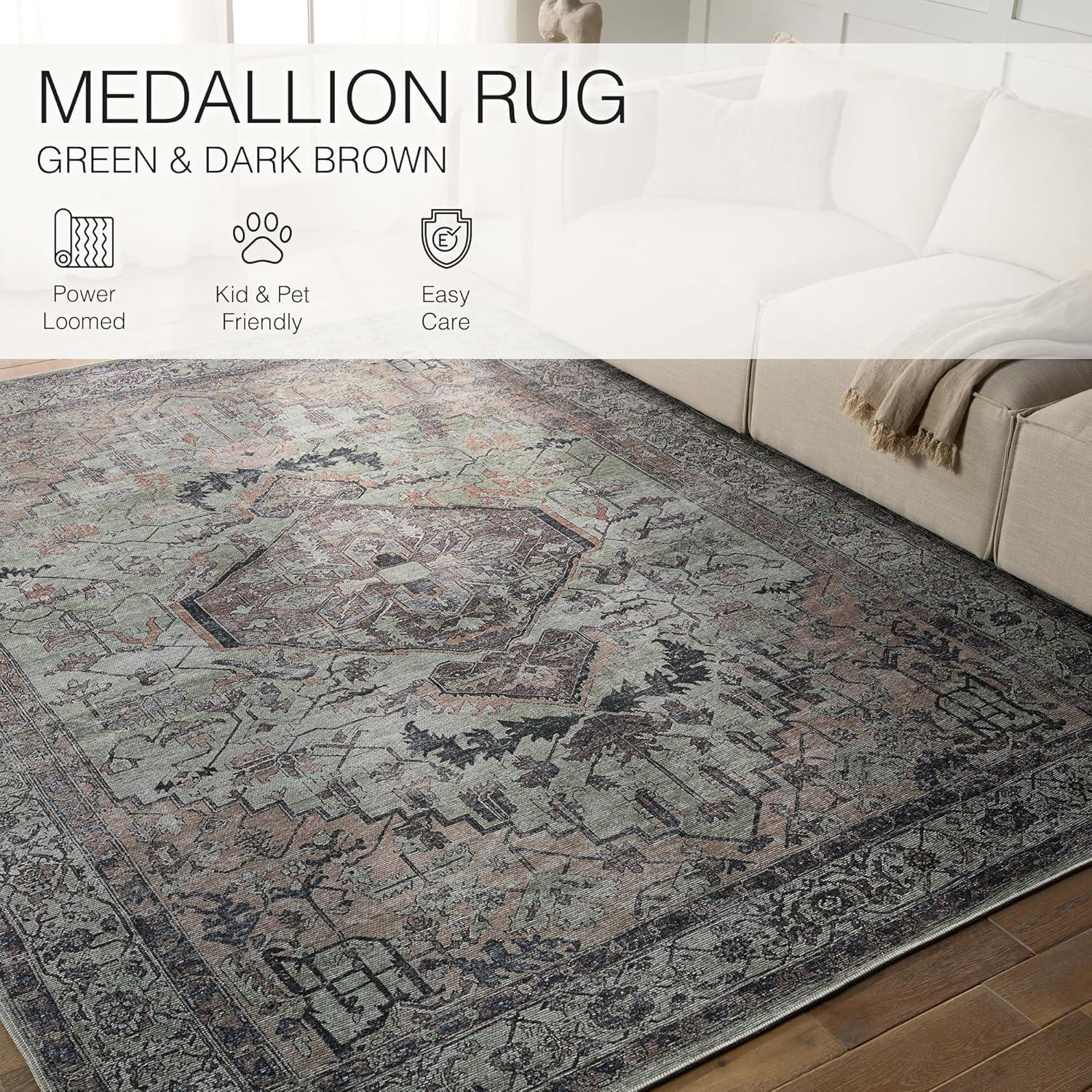 Vibe by Abbott Medallion Area Rug Green/Dark Brown - Jaipur Living