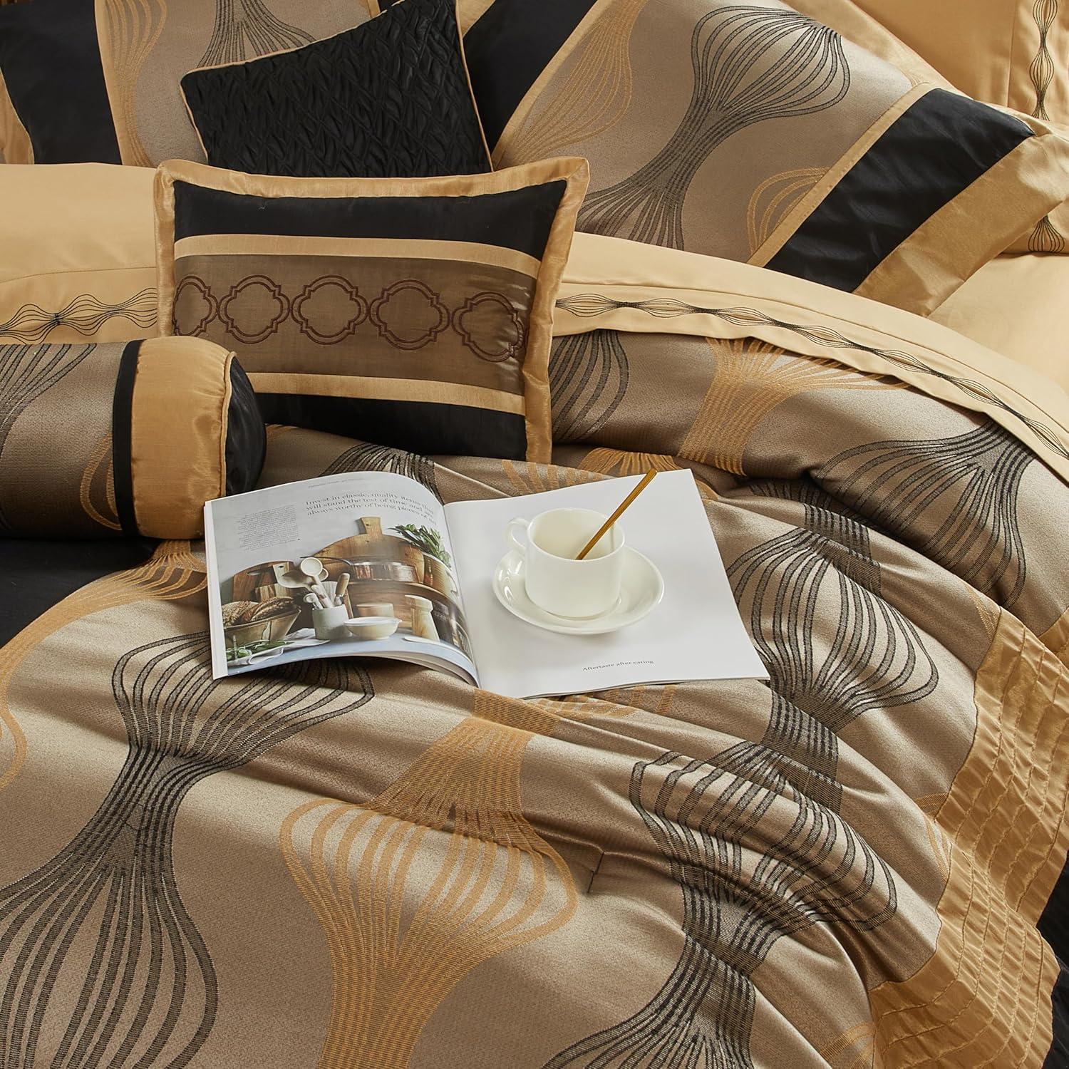 Nanshing America, Inc Kath 7 Piece Microfiber Modern & Contemporary Comforter Set