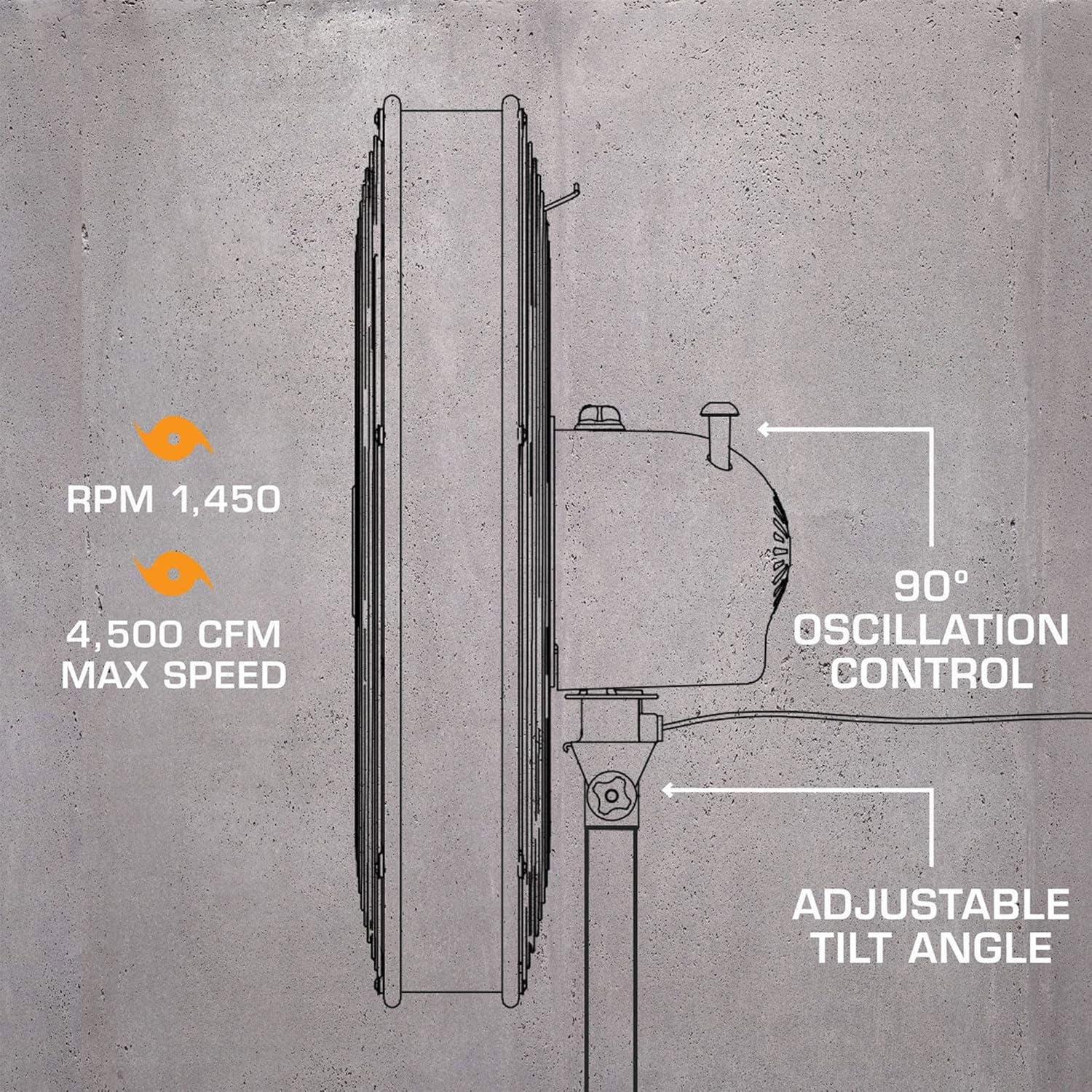 Hurricane Oscillating Pedestal/Standing Fan