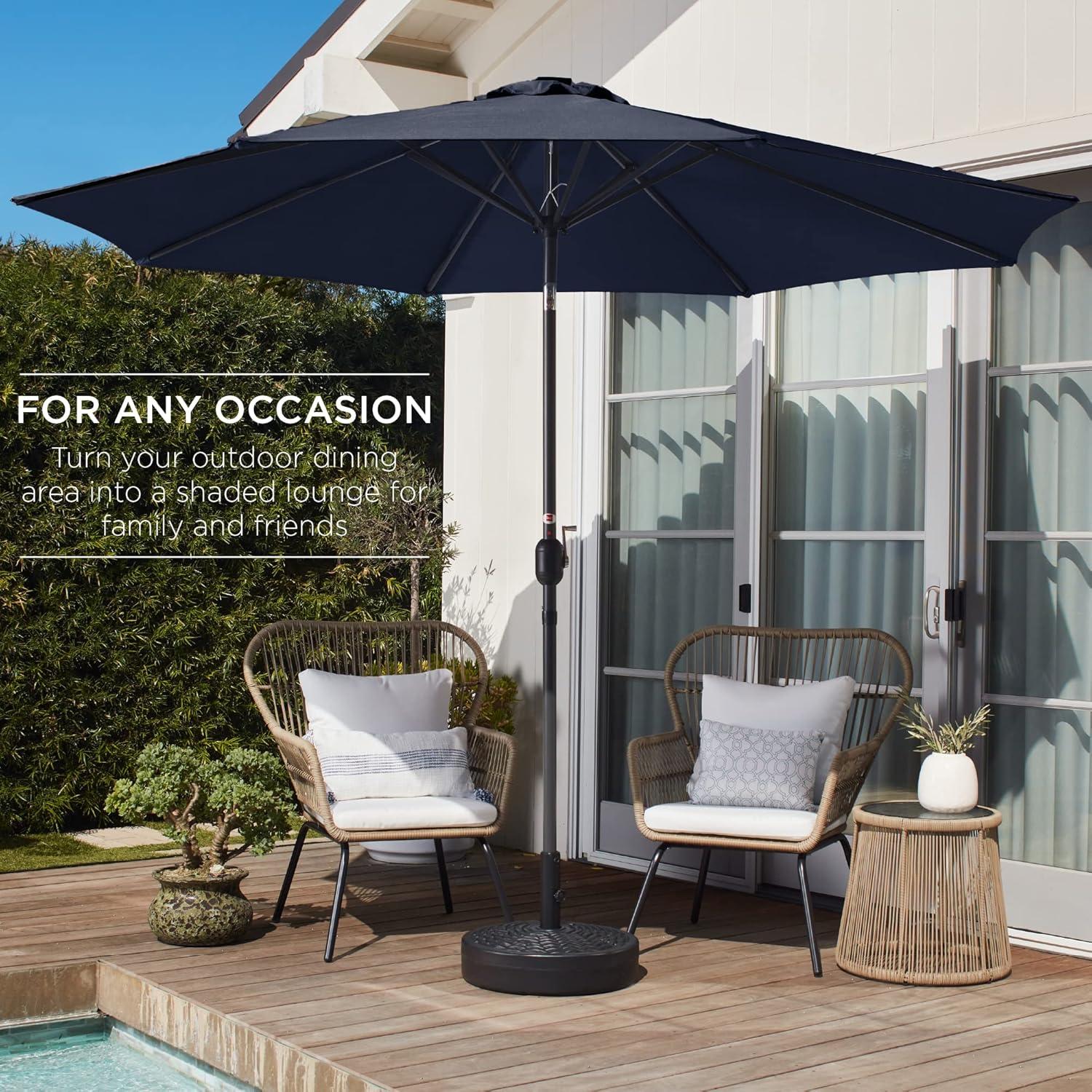 Best Choice Products 10ft Outdoor Steel Market Patio Umbrella w/ Crank, Tilt Push Button, 6 Ribs