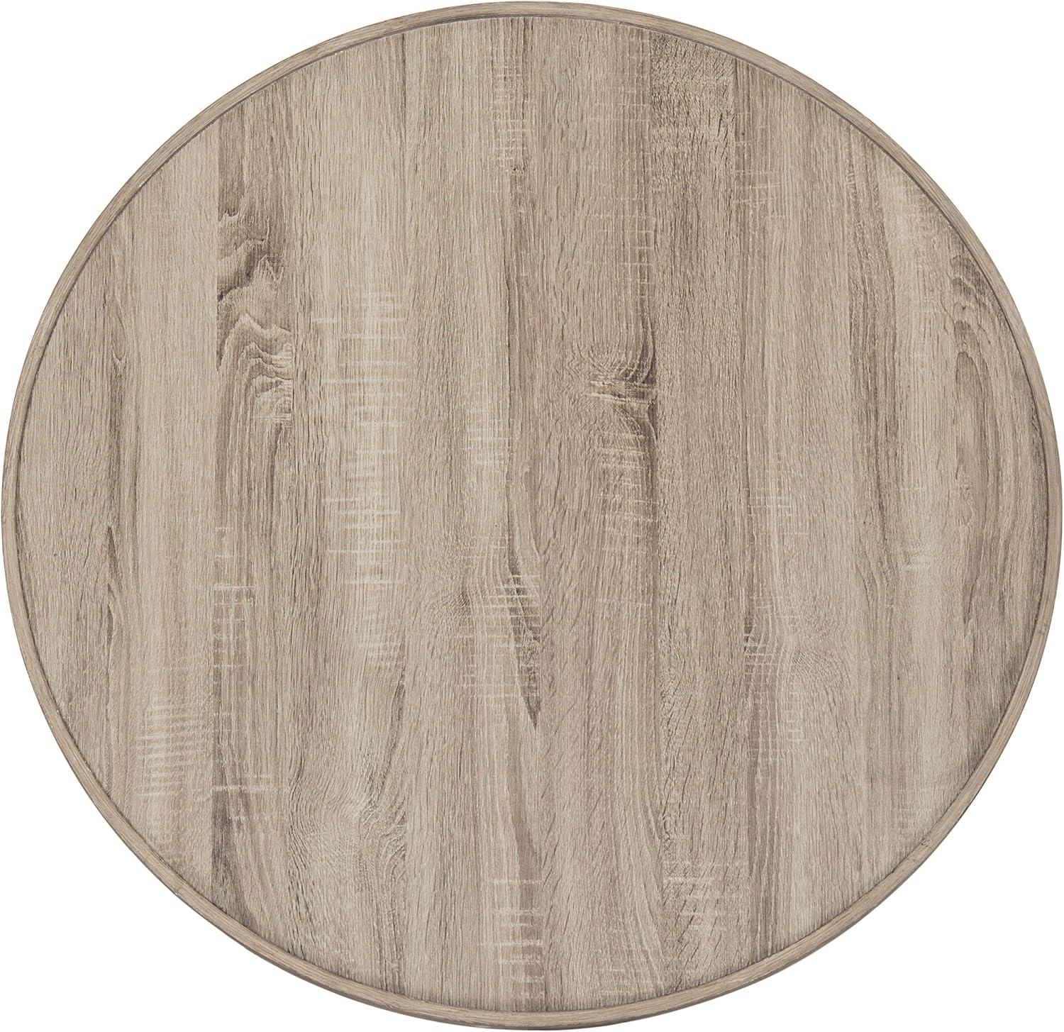 Transitional Light Oak Round Wood Coffee Table - 35"