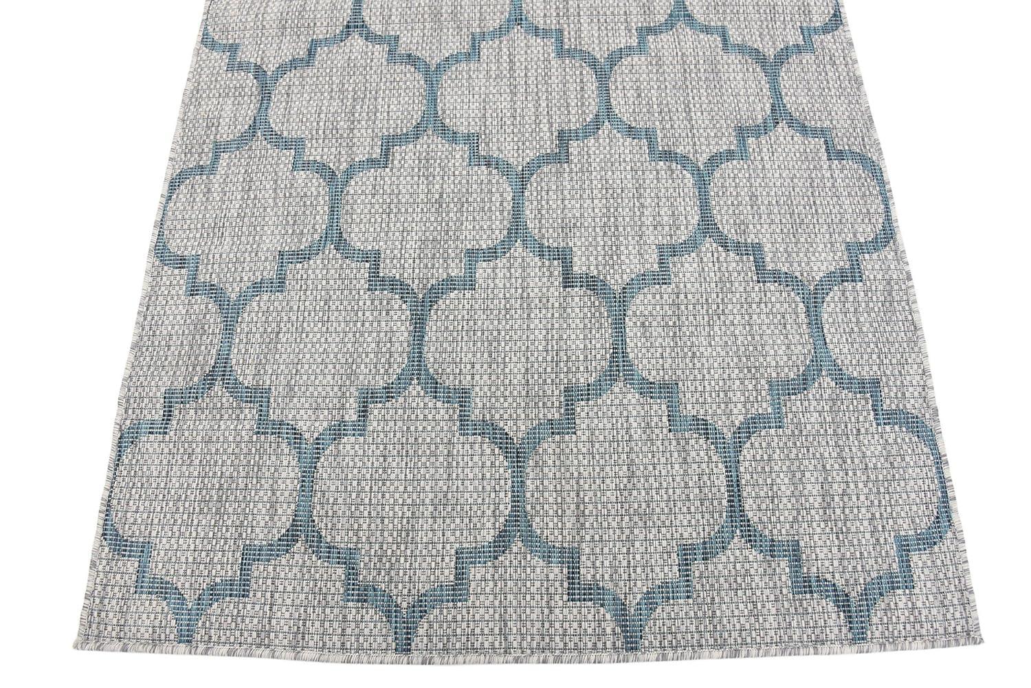 Unique Loom 4' 1 x 6' 1 Rectangle Indoor/Outdoor Trellis Gray Area Rug