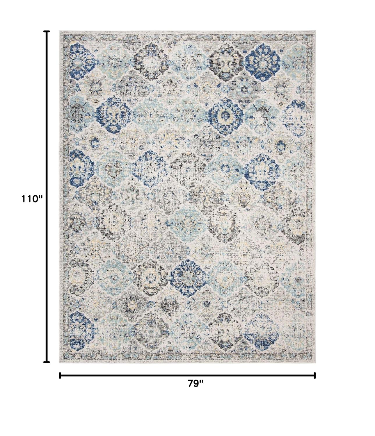 Madison MAD611 Power Loomed Indoor Area Rug - Ivory/Aqua - 6'7"x9'2" - Safavieh