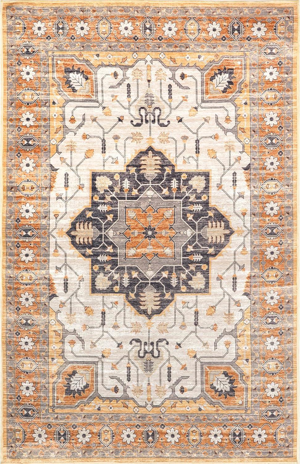 Nuloom Cira Traditional Vintage Machine Washable Indoor Area Rug