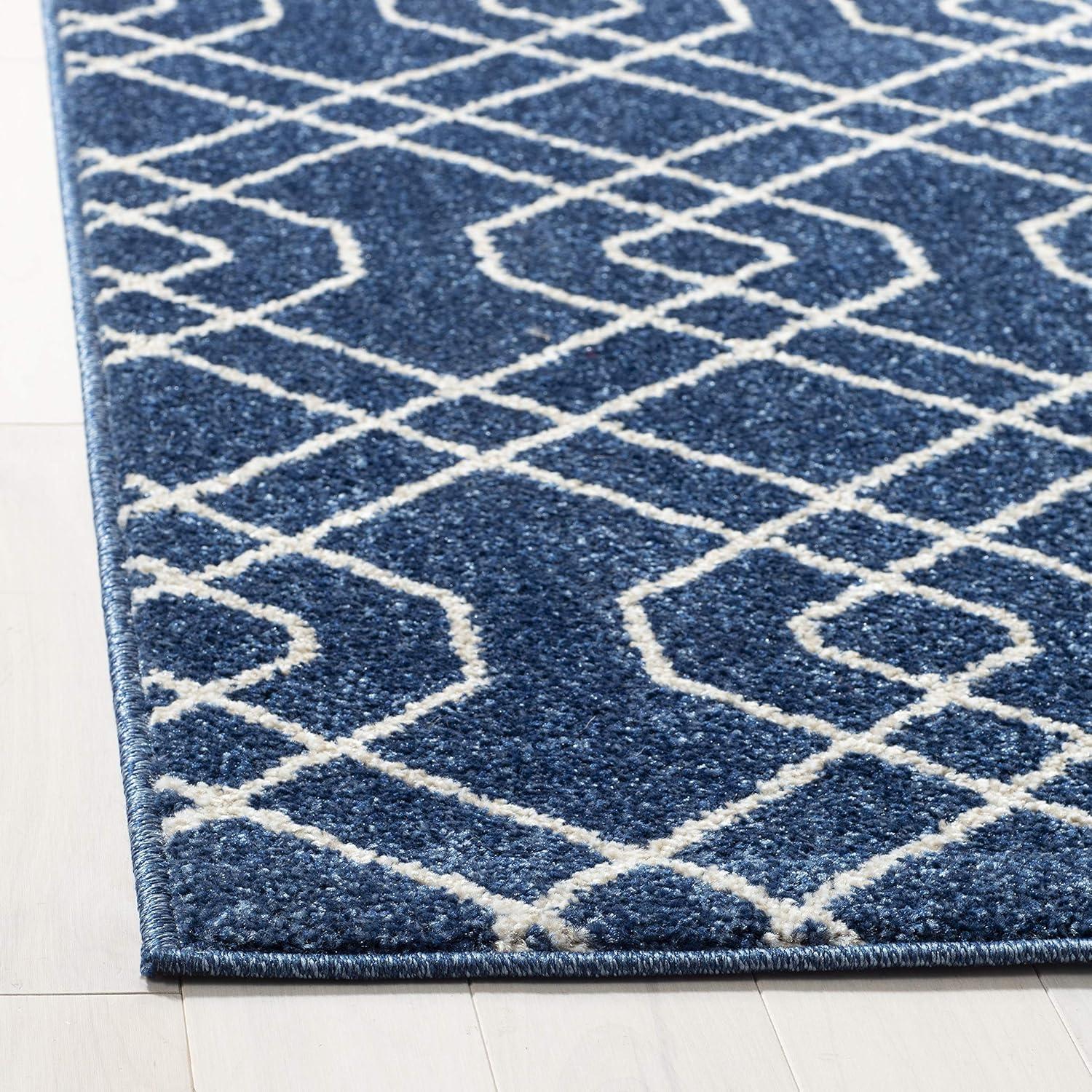 Amherst AMT407 Power Loomed Area Rug - Navy/Beige - 5'3"x8' - Safavieh.