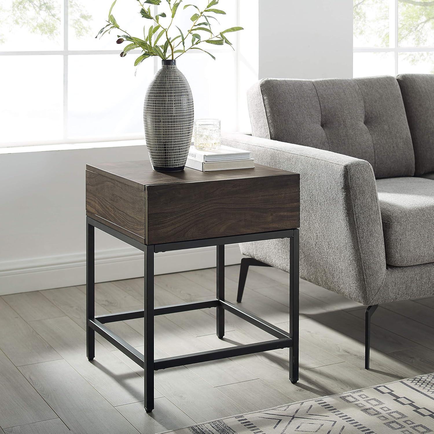 Crosley Jacobsen 1 Drawer End Table in Brown Ash