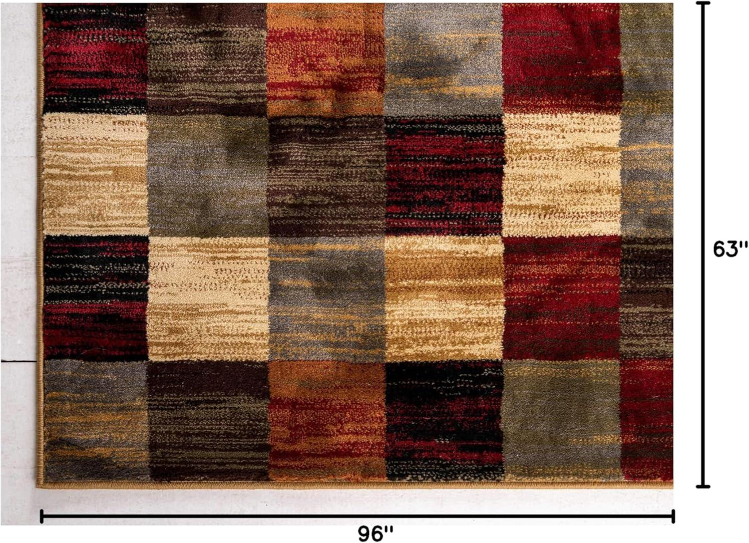 Unique Loom Barista Collection Area Rug - Gava (5' 3" x 8' Rectangle Multi/Brown)