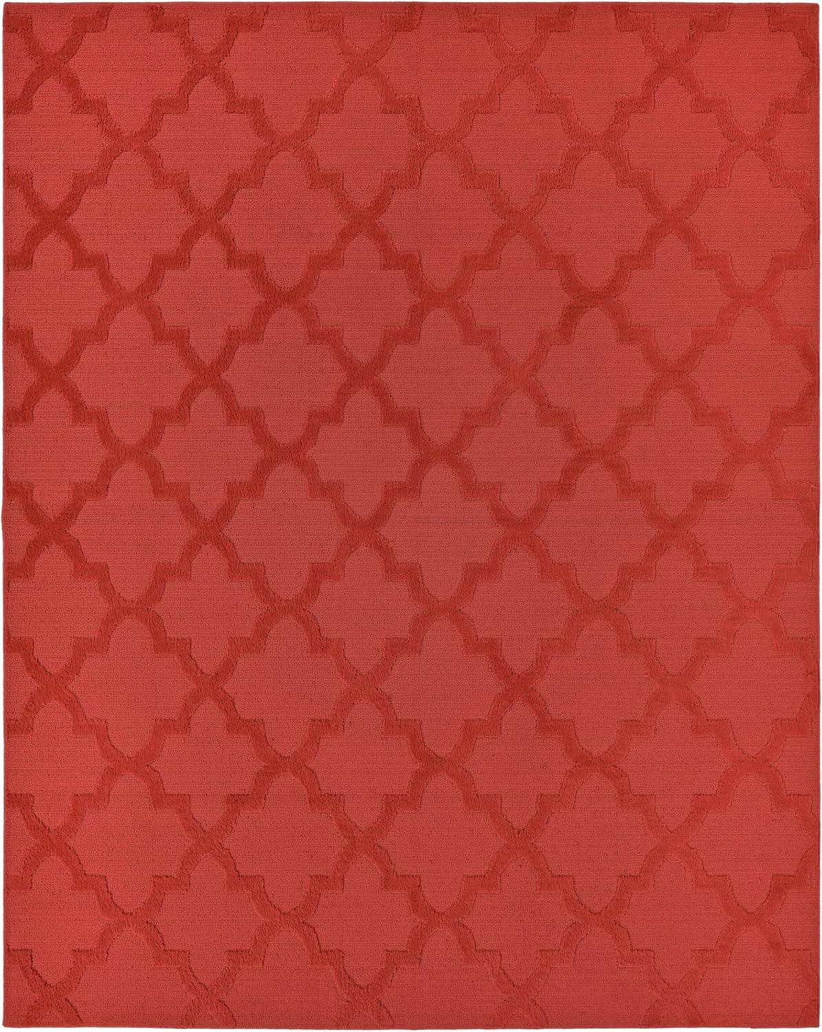 Garland Rug Quatro Polypropylene Chili Red Indoor Area Rug, 7'6" x 9'6"
