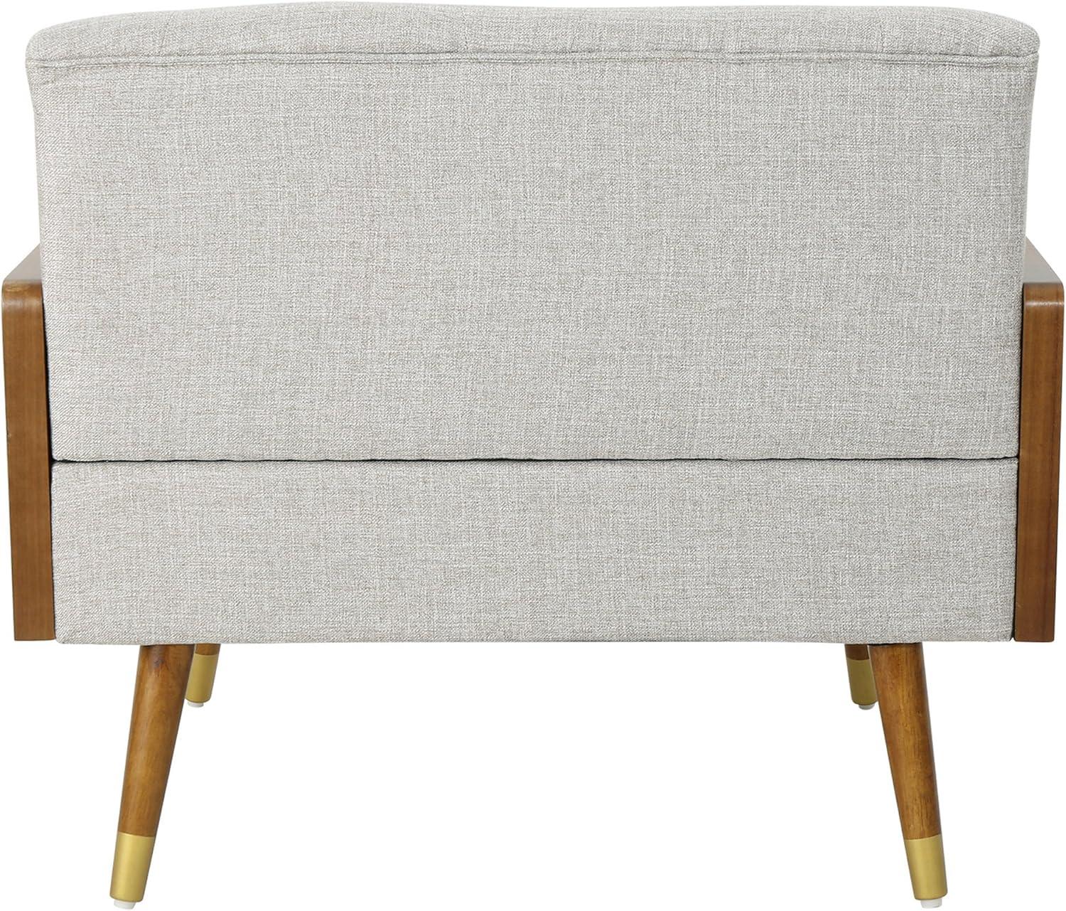 Greta Mid-Century Modern Beige Fabric Club Chair