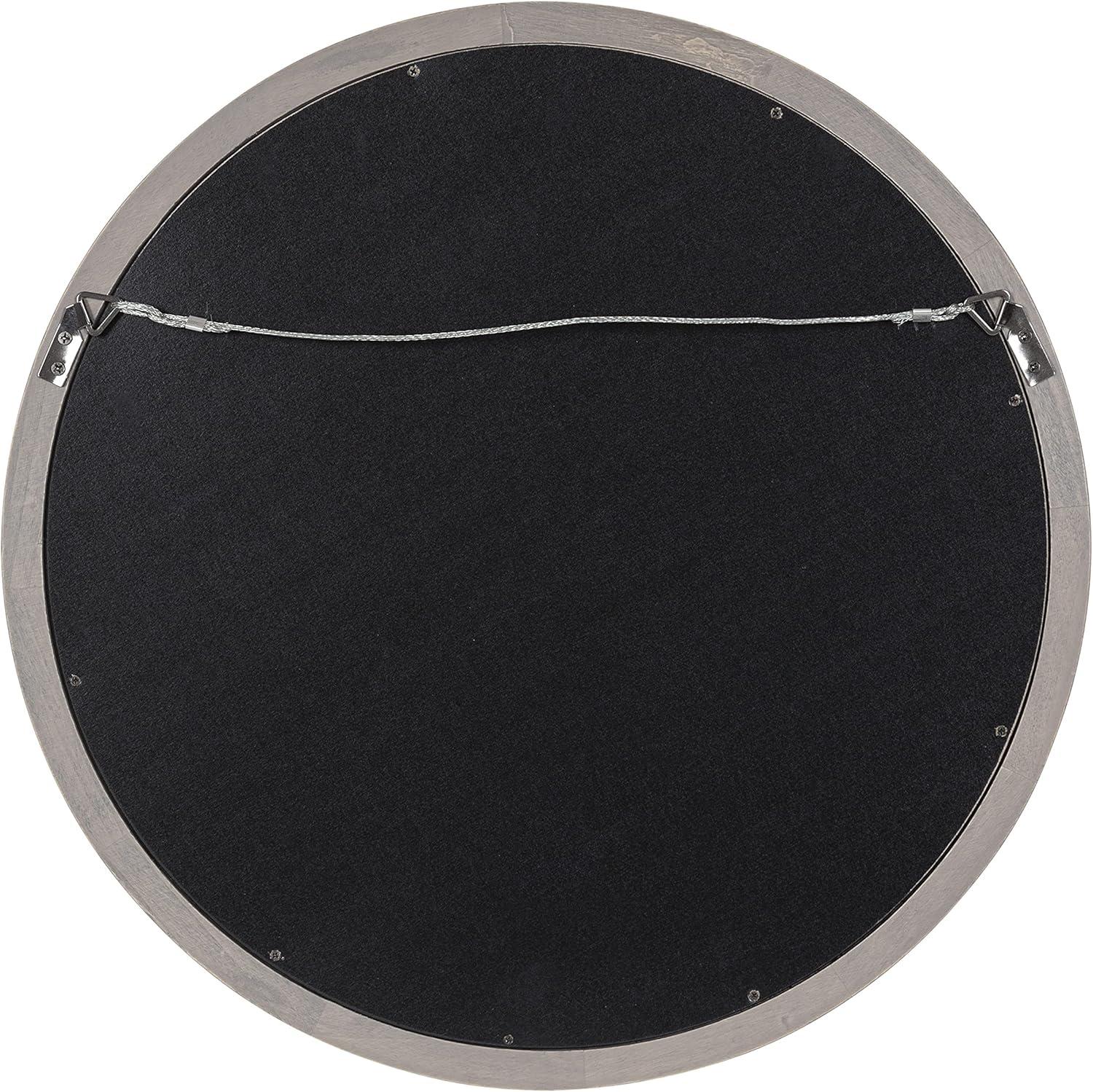 18" x 18" Hogan Round Framed Decorative Wall Mirror Gray - Kate & Laurel All Things Decor