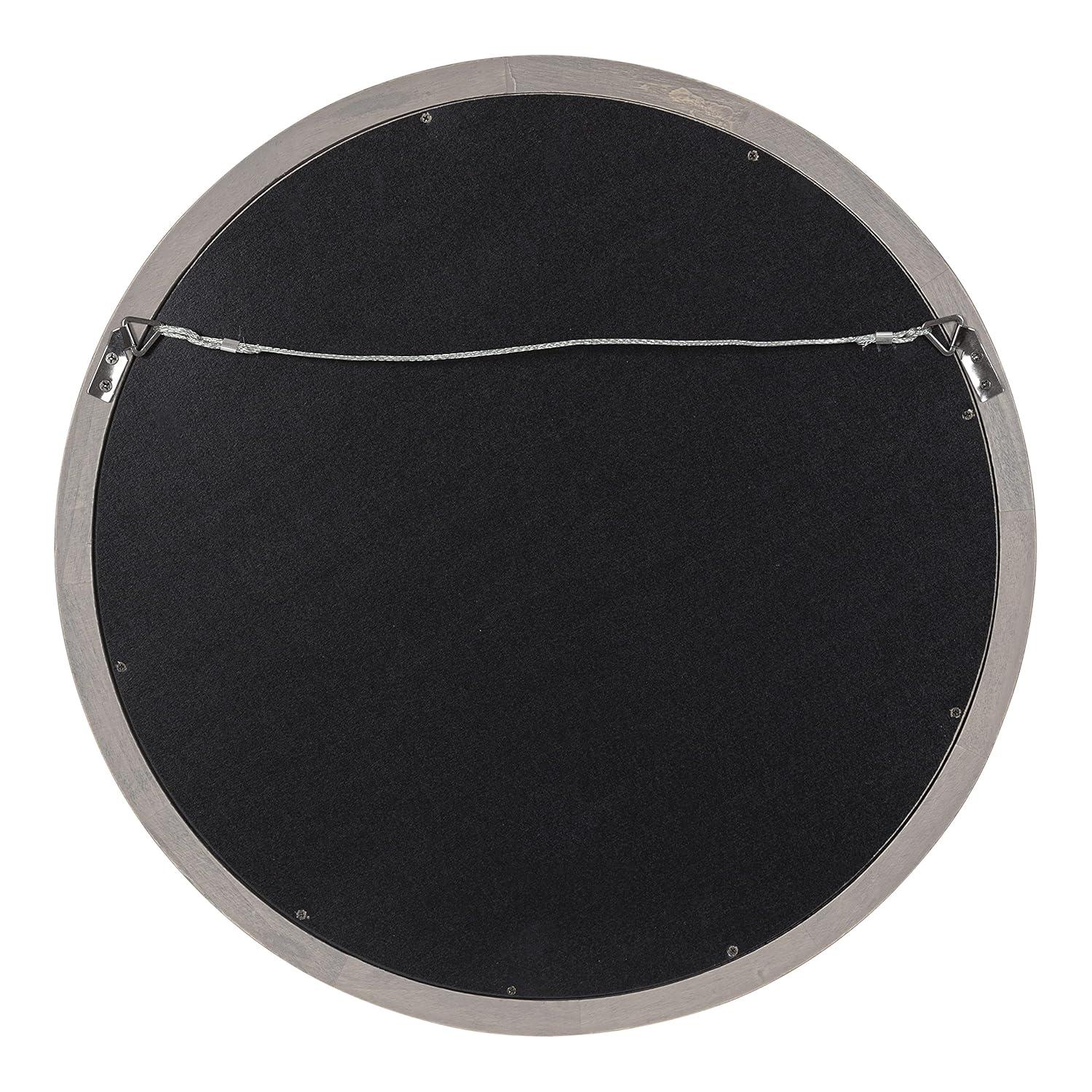18" x 18" Hogan Round Framed Decorative Wall Mirror Gray - Kate & Laurel All Things Decor