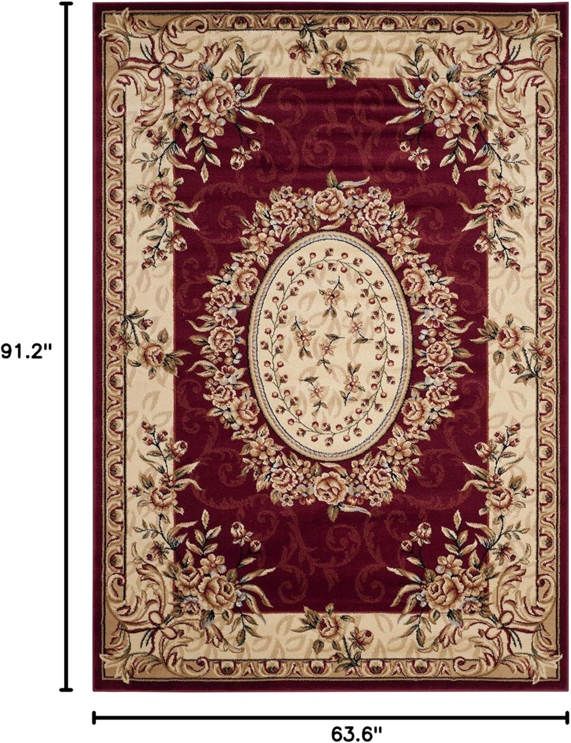 Lyndhurst LNH328 Power Loomed Area Rug - Red/Ivory - 5'3"x7'6" - Safavieh