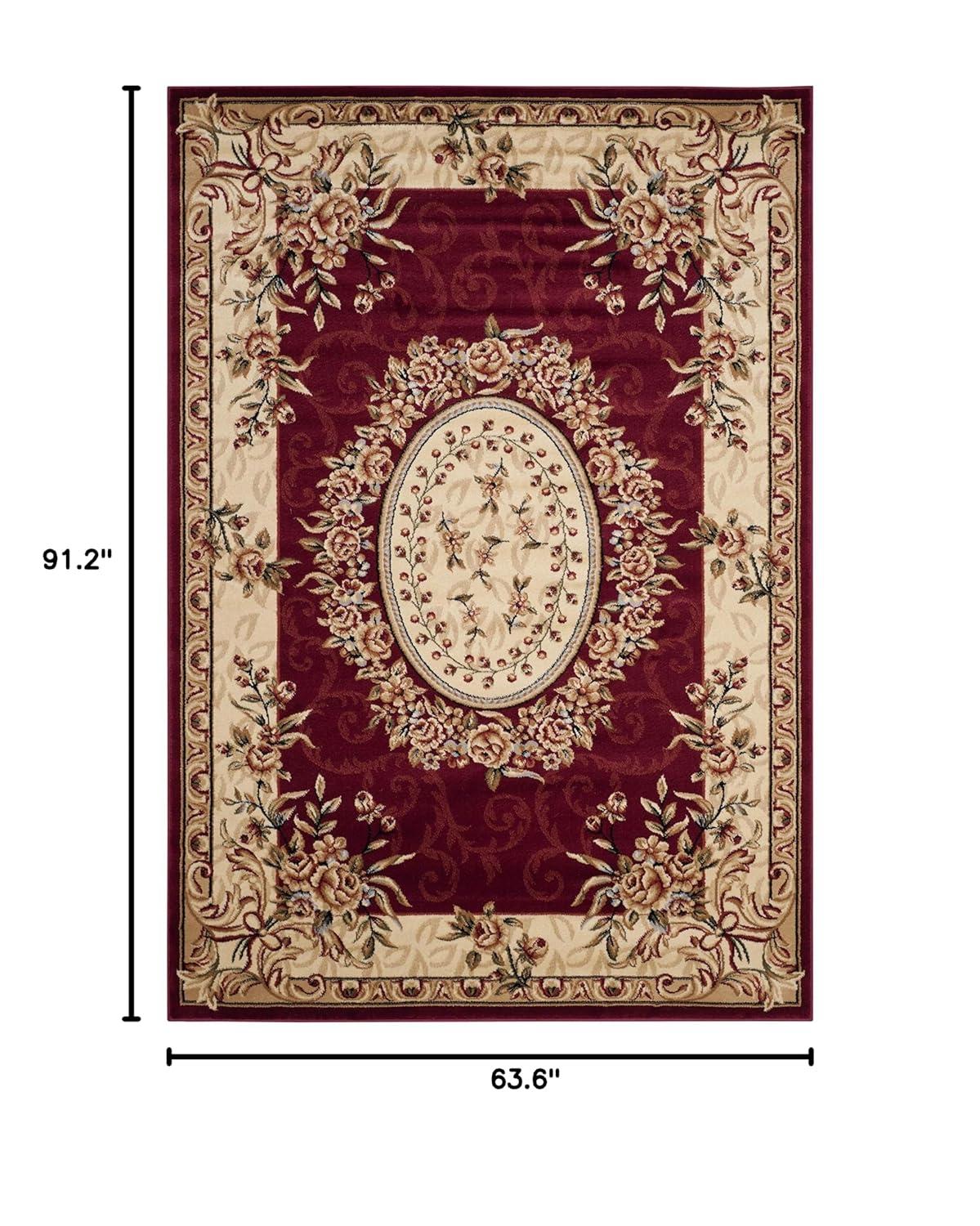 Lyndhurst LNH328 Power Loomed Area Rug - Red/Ivory - 5'3"x7'6" - Safavieh