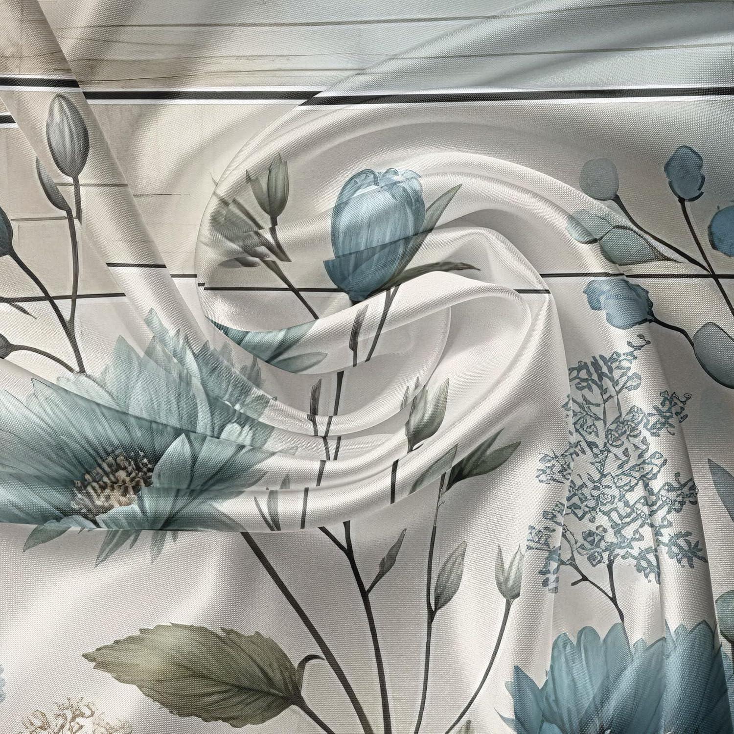 Floral Tailored 55'' W Kitchen Curtain