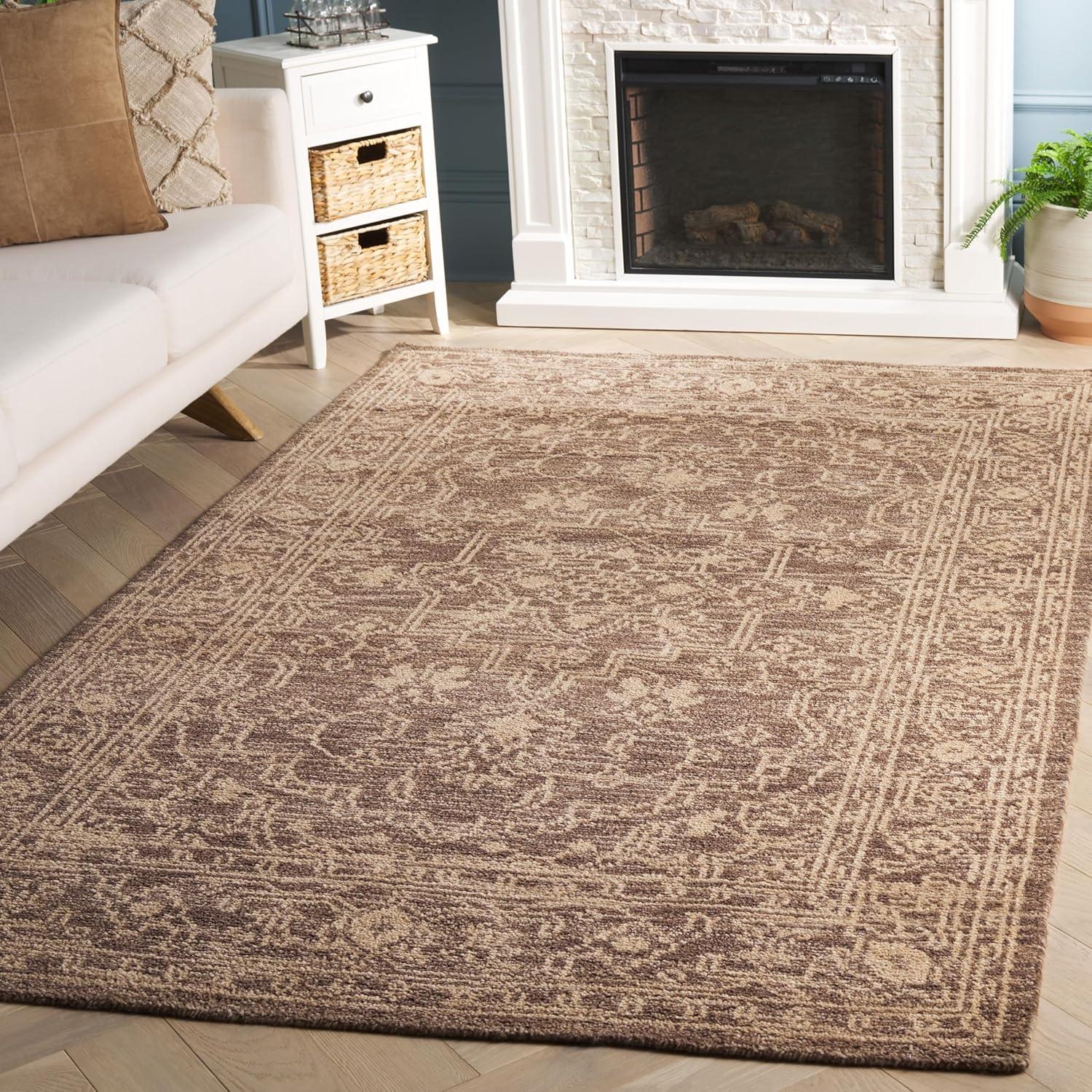 Hand-Knotted Wool Brown/Beige Area Rug