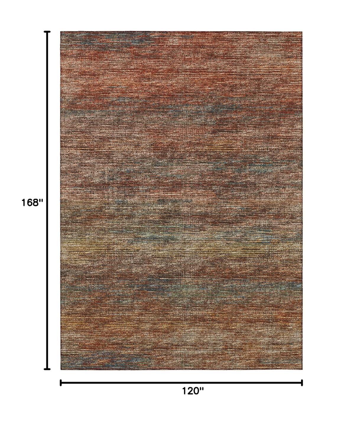 Marston Indoor/Outdoor Red Abstract 10' x 14' Non-Skid Area Rug