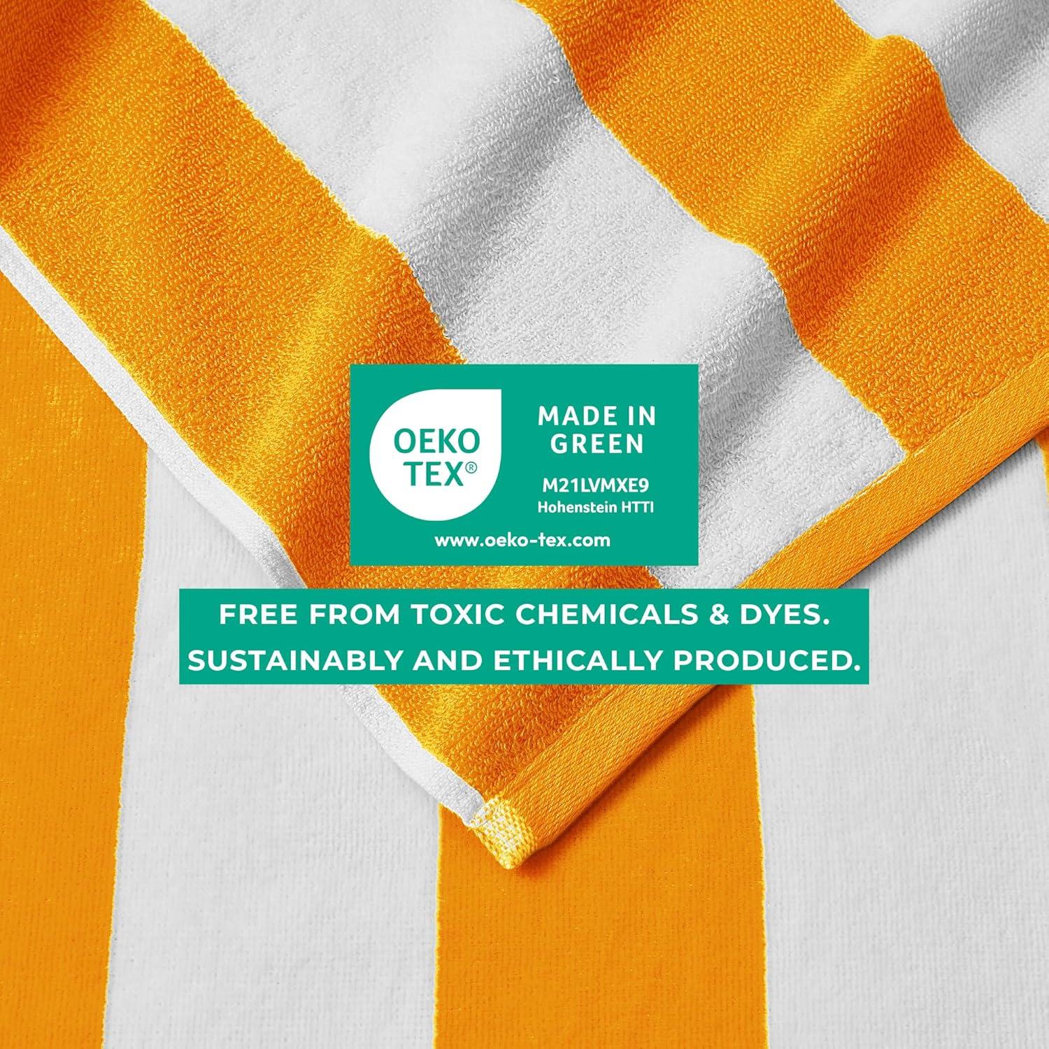 FreshFolds 100% Cotton Absorbent & Quick-Dry Cabana Beach Towels