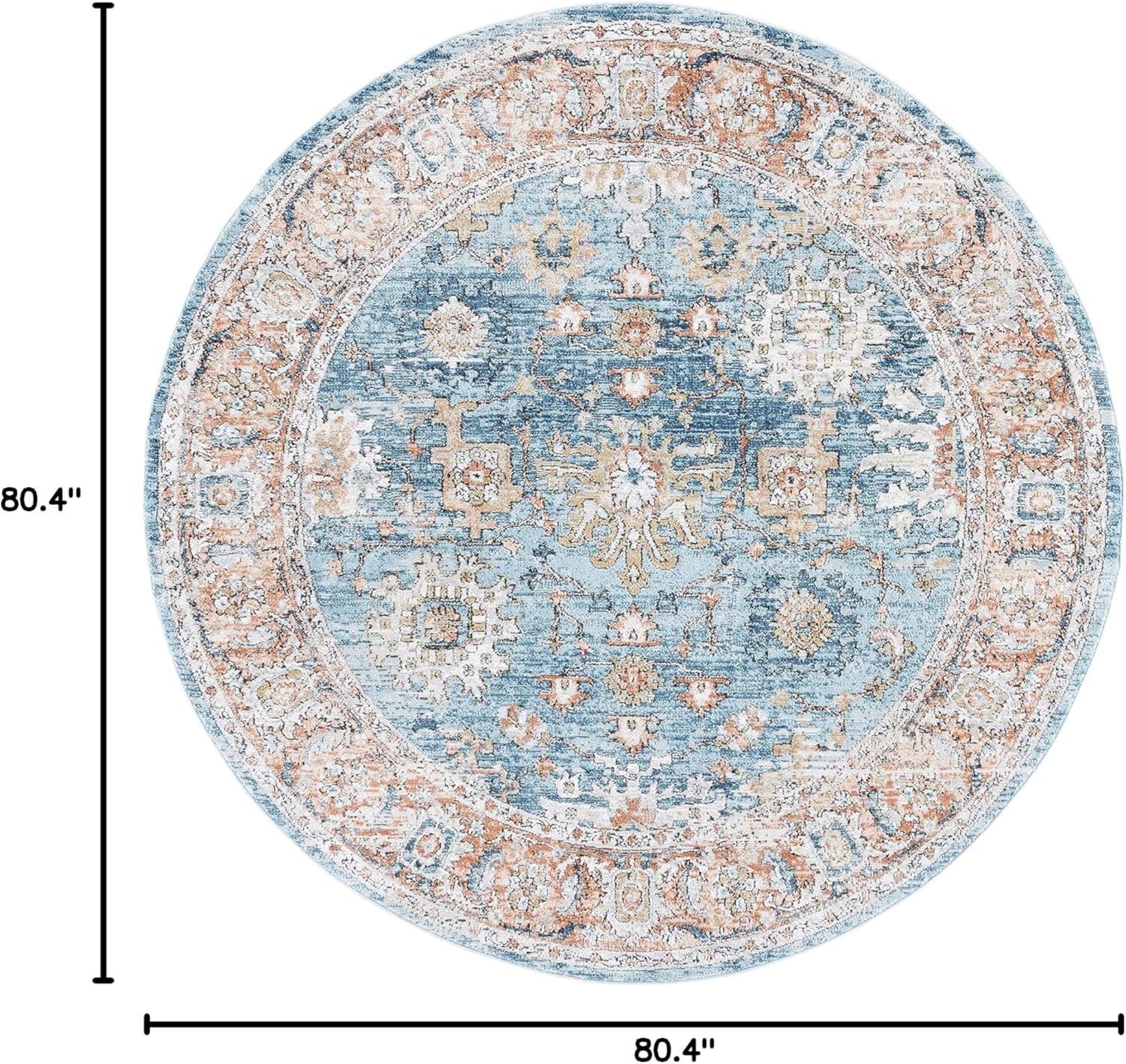 Shivan SHV797 Power Loomed Area Rug - Grey/Blue - 6'7" round - Safavieh.