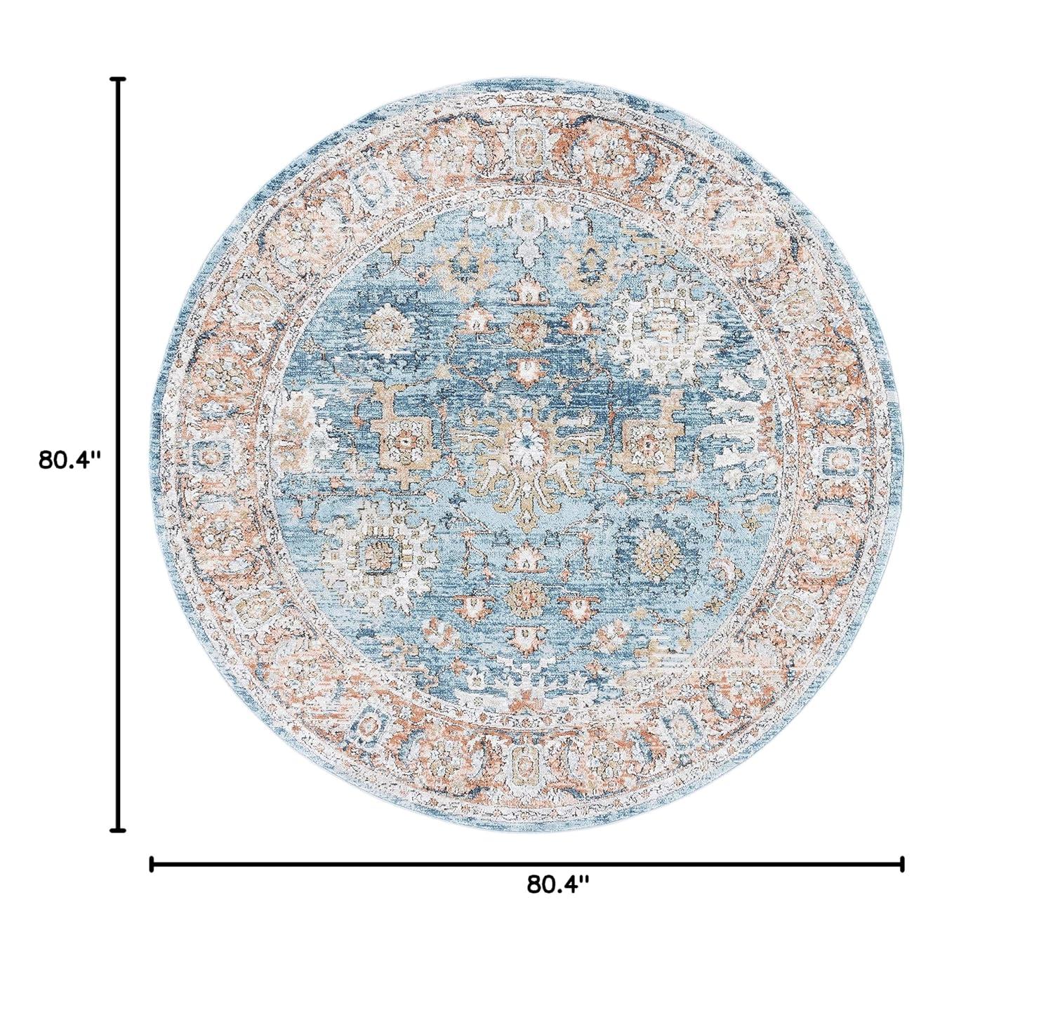 Shivan SHV797 Power Loomed Area Rug - Grey/Blue - 6'7" round - Safavieh.
