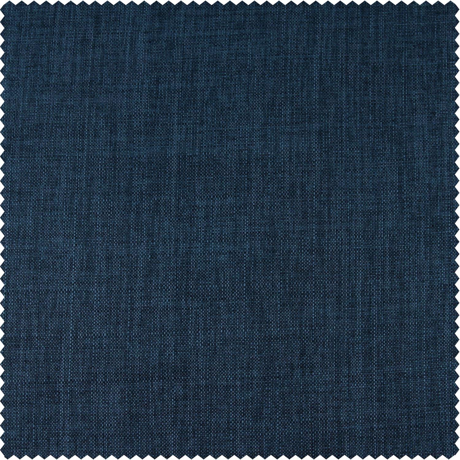 Sergeants Blue Room-Darkening Faux Linen Curtain Panel 50x84