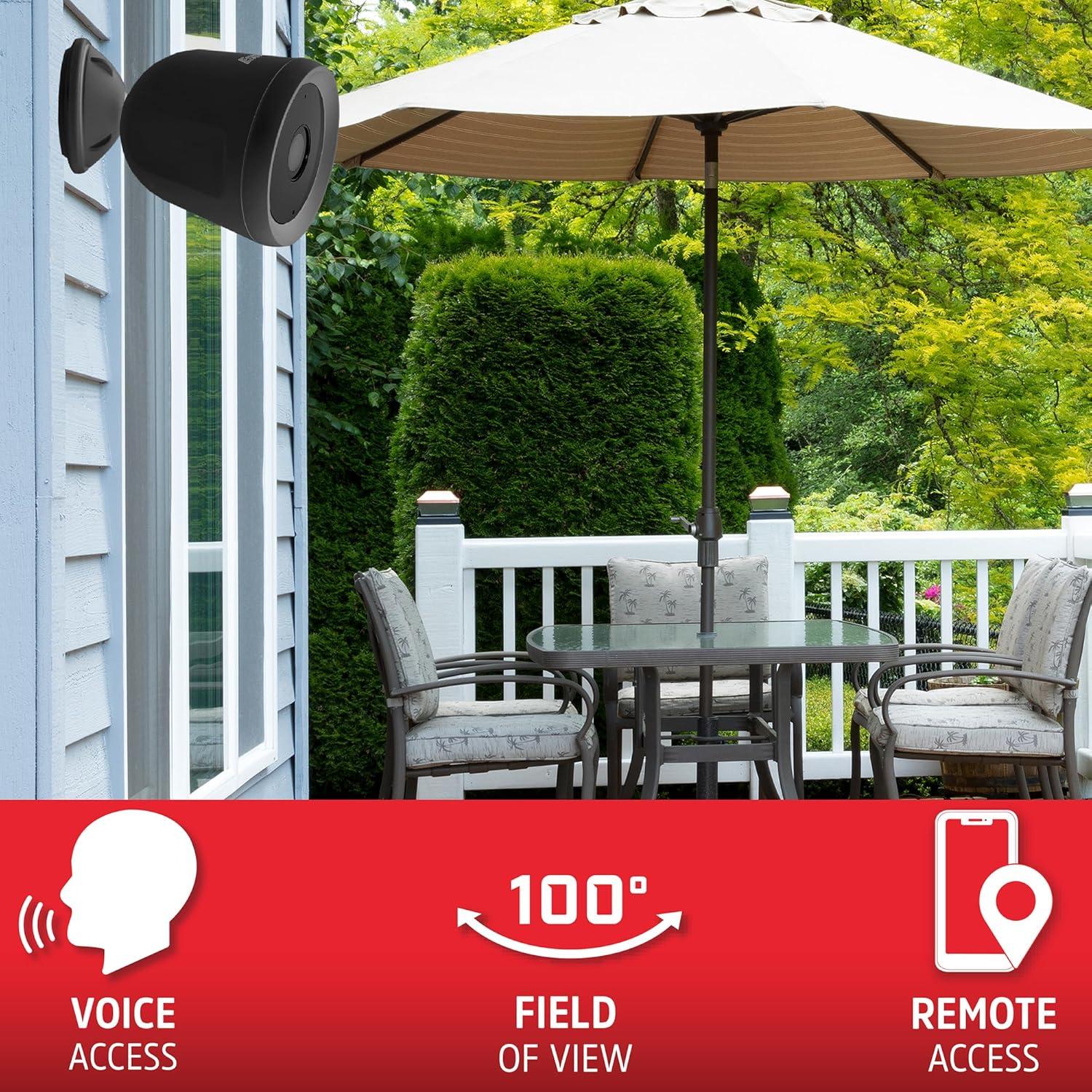 Energizer Smart Outdoor 1080P Security Camera with 2-Way Audio, Night Vision, Instant Alerts, Cloud Storage, Remote Access, Voice Control Compatible with Alexa & Google Assistant, Black