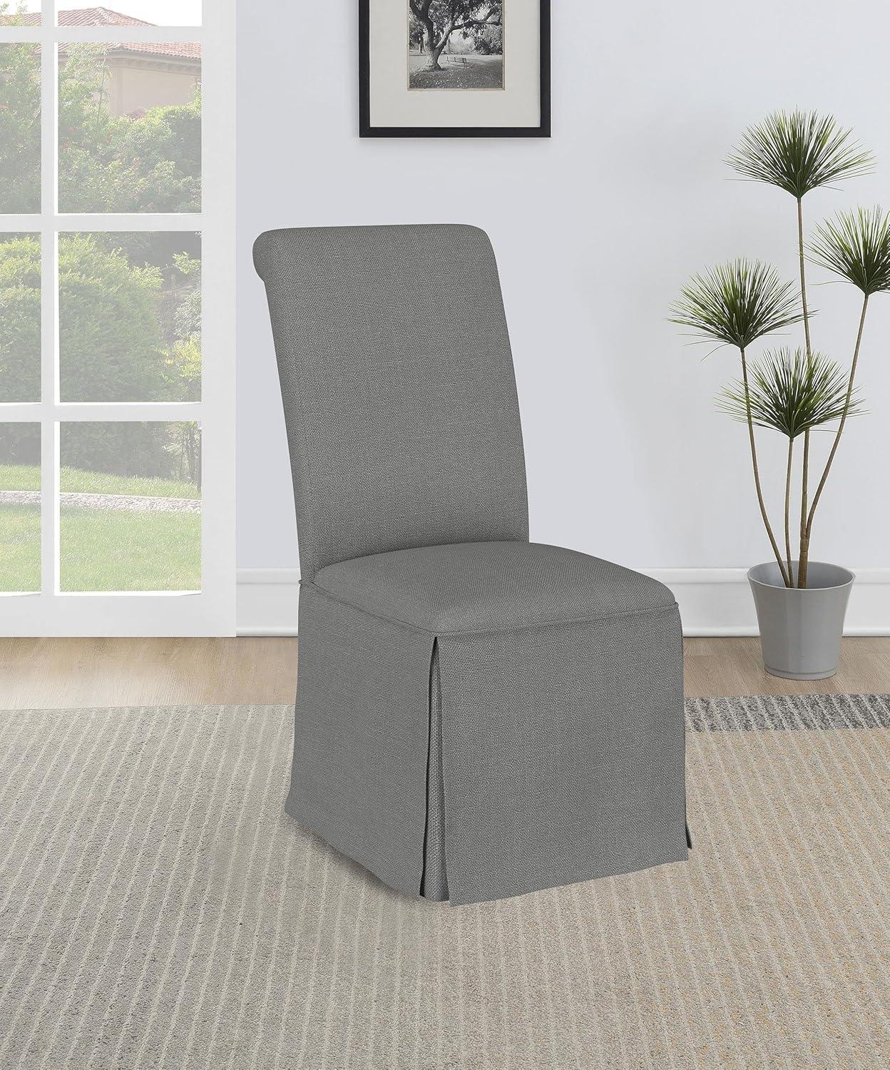 Wildon Home® Catrina Gray Upholstered Skirted Dining Chair (Set of 2)