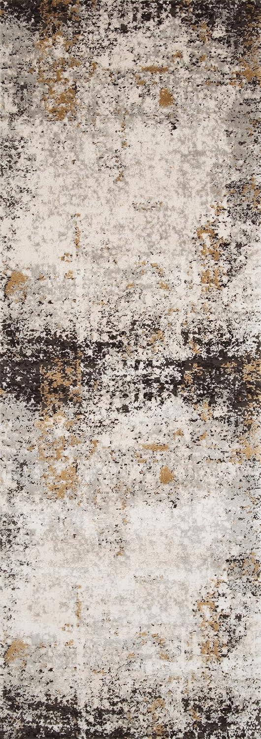 Elysian Abstract Granite & Gold Synthetic 9'9" x 13'6" Area Rug