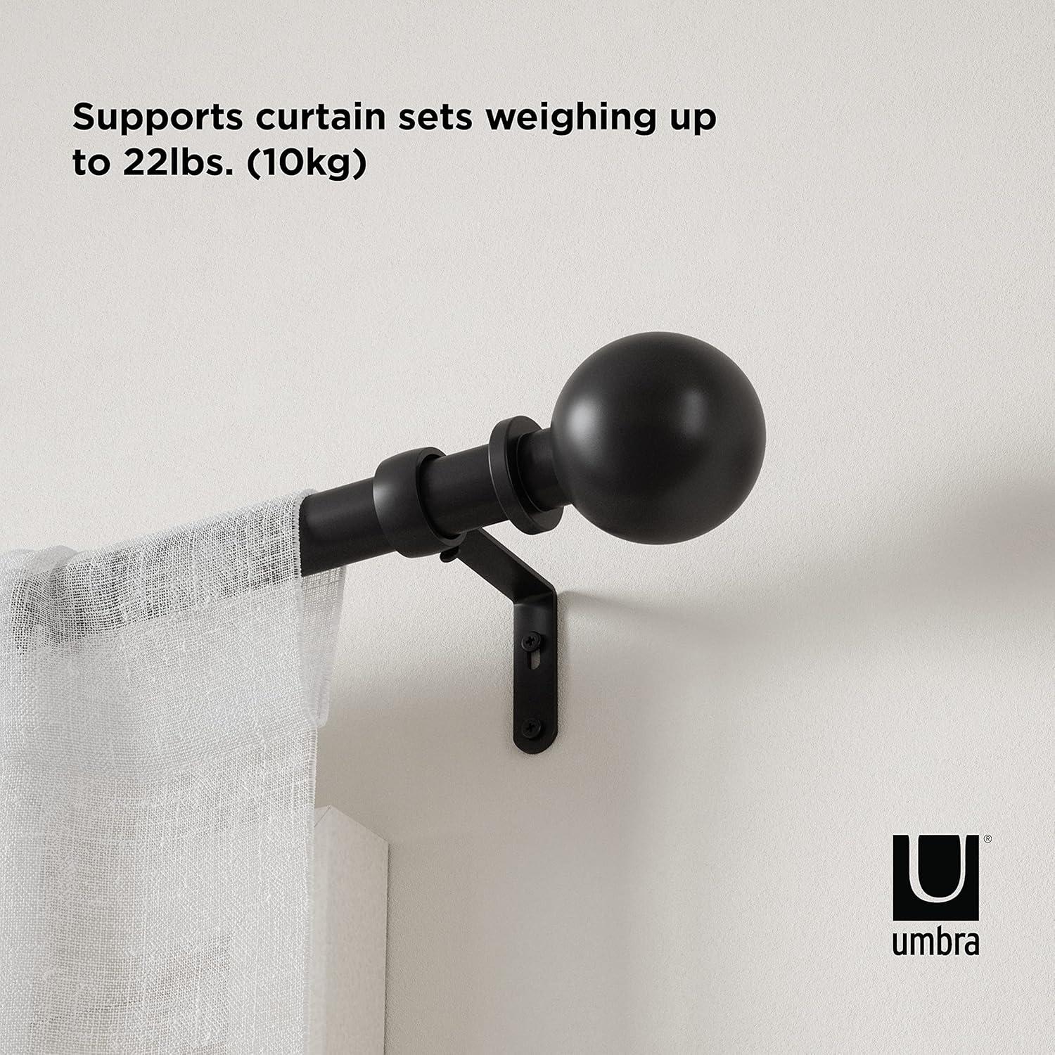 Bowman Curtain Rod - Brushed Black / 72"-144"