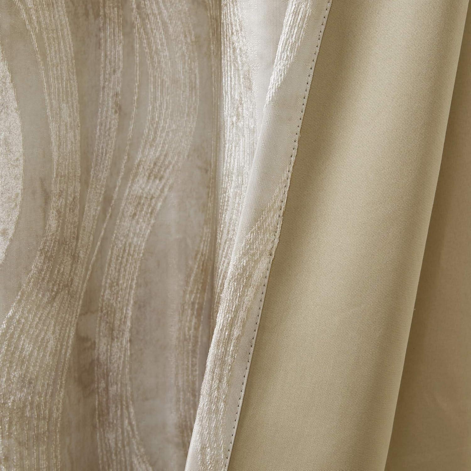 Madison Park Victorio Printed Jacquard Grommet Top Total Blackout Curtain Panel