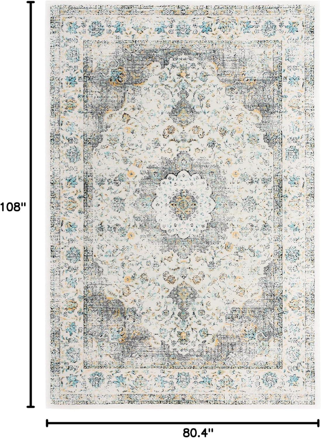 Evoke EVK220 Power Loomed Area Rug - Light Blue/Light Blue - 6'7"x9' - Safavieh.