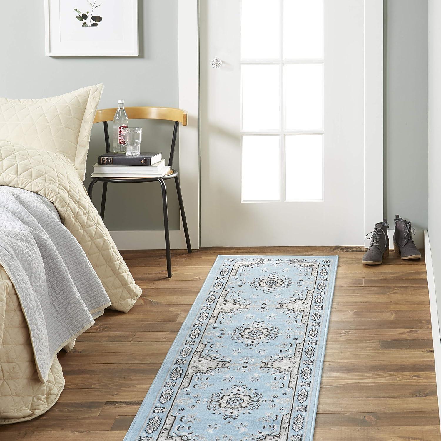 Home Dynamix Premium Sakarya Traditional Medallion Area Rug, Blue/Grey, 9'2"x12'5"