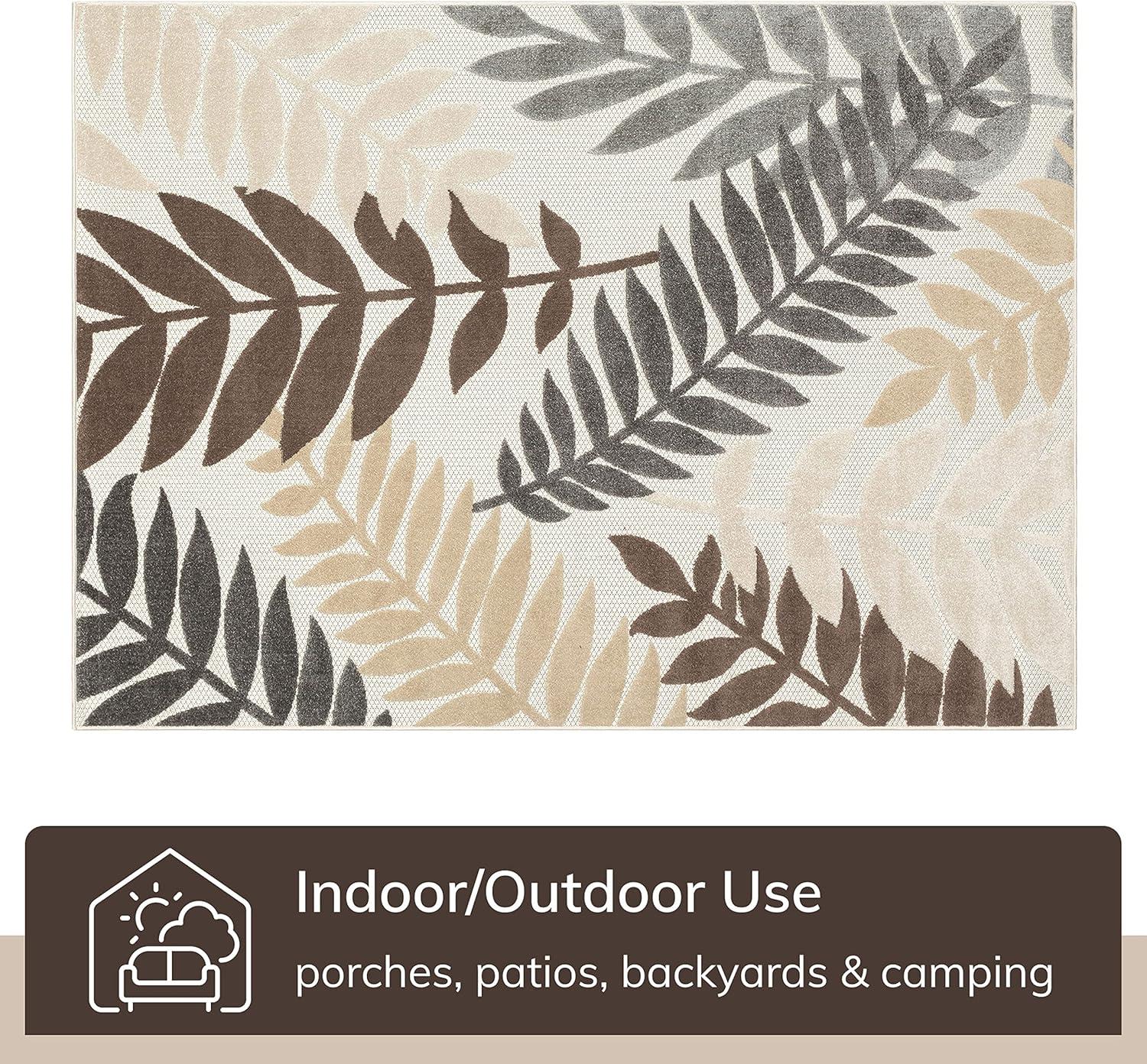 Dorado Mariah Modern Indoor / Outdoor Floral Ivory Hi-Lo Area Rug