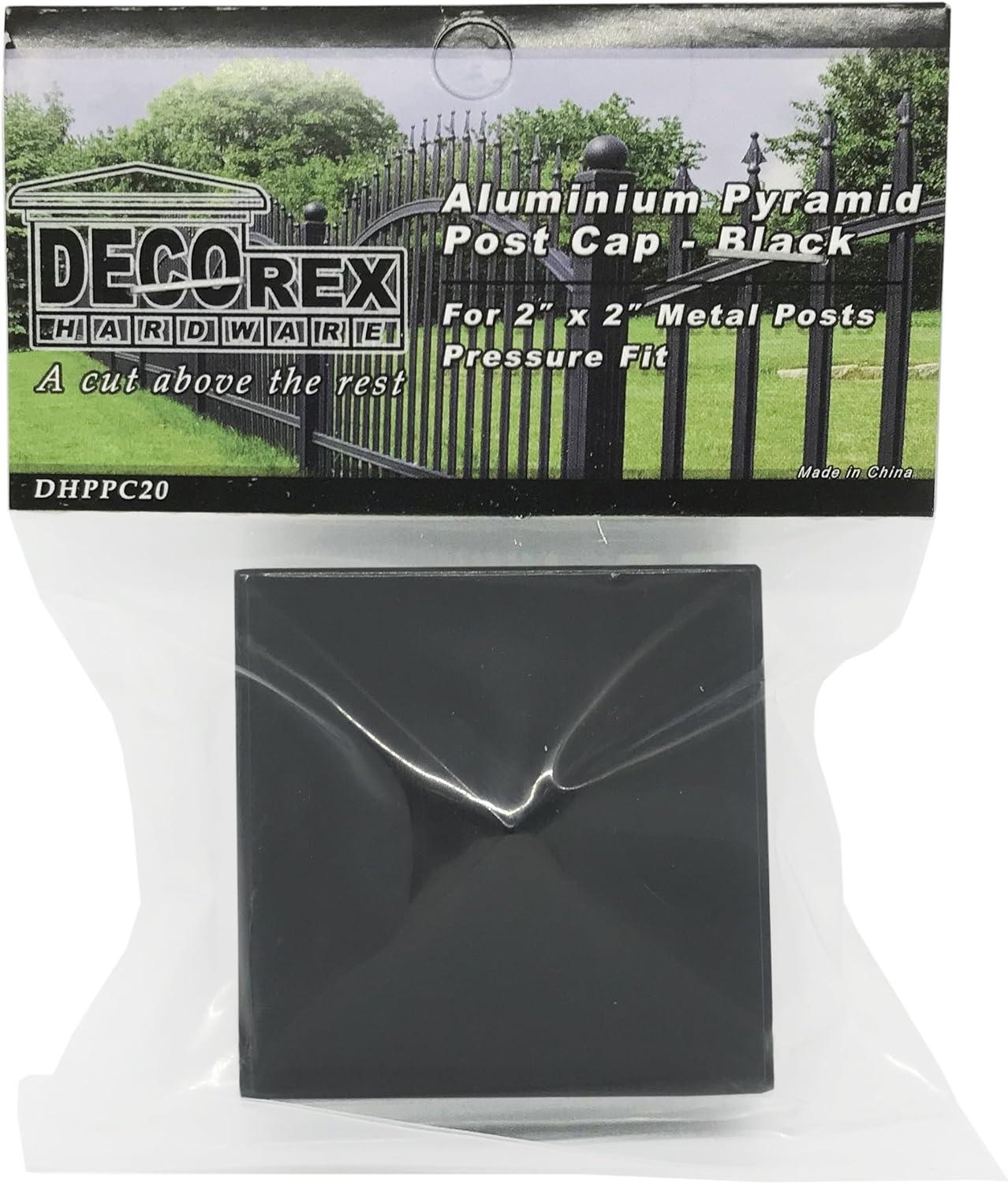 Black Aluminum 2" x 2" Pyramid Post Cap