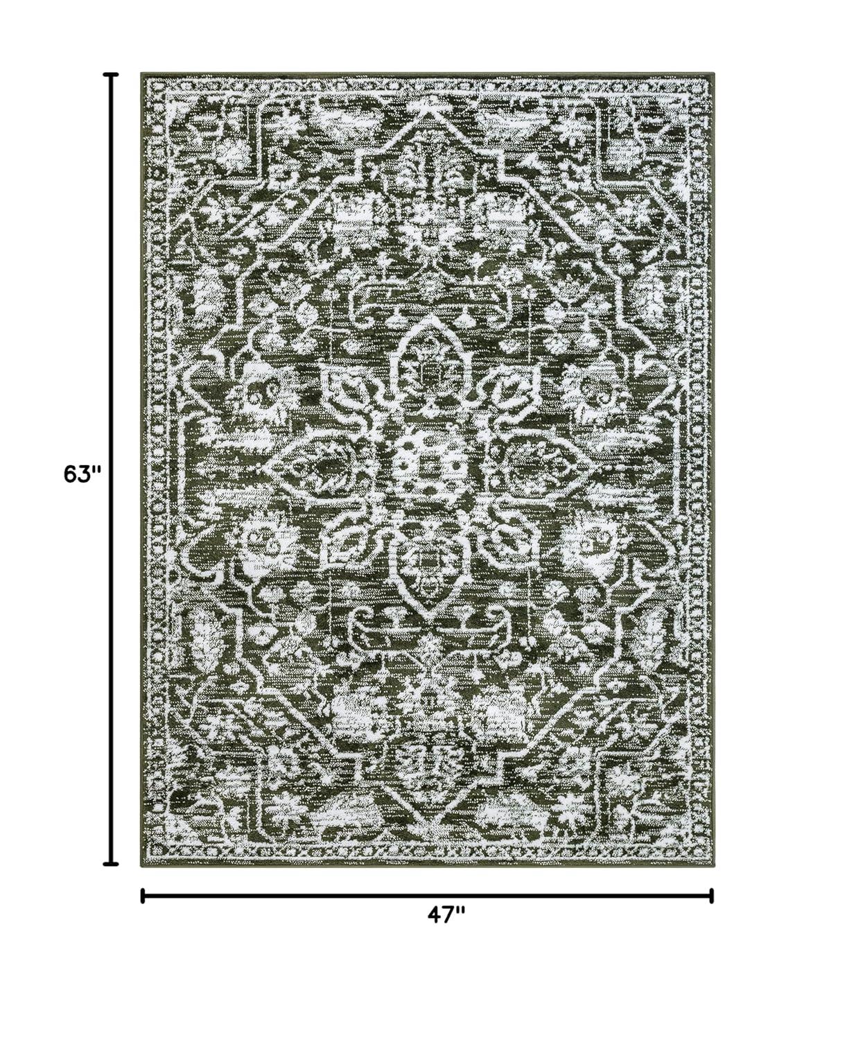 Dazzle Disa Vintage Distressed Oriental Medallion Grey 2 ft. 7 in. x 9 ft. 10 in. Runner Area Rug