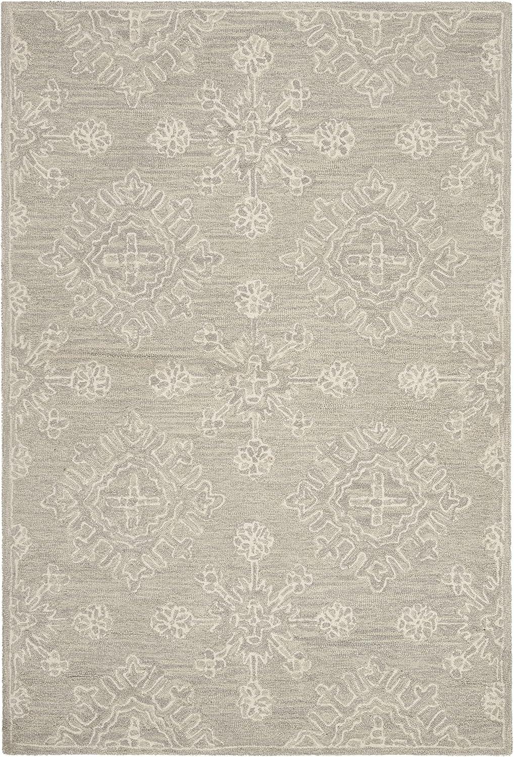 Hand-Tufted Gray Wool Square Accent Rug 47" x 47"