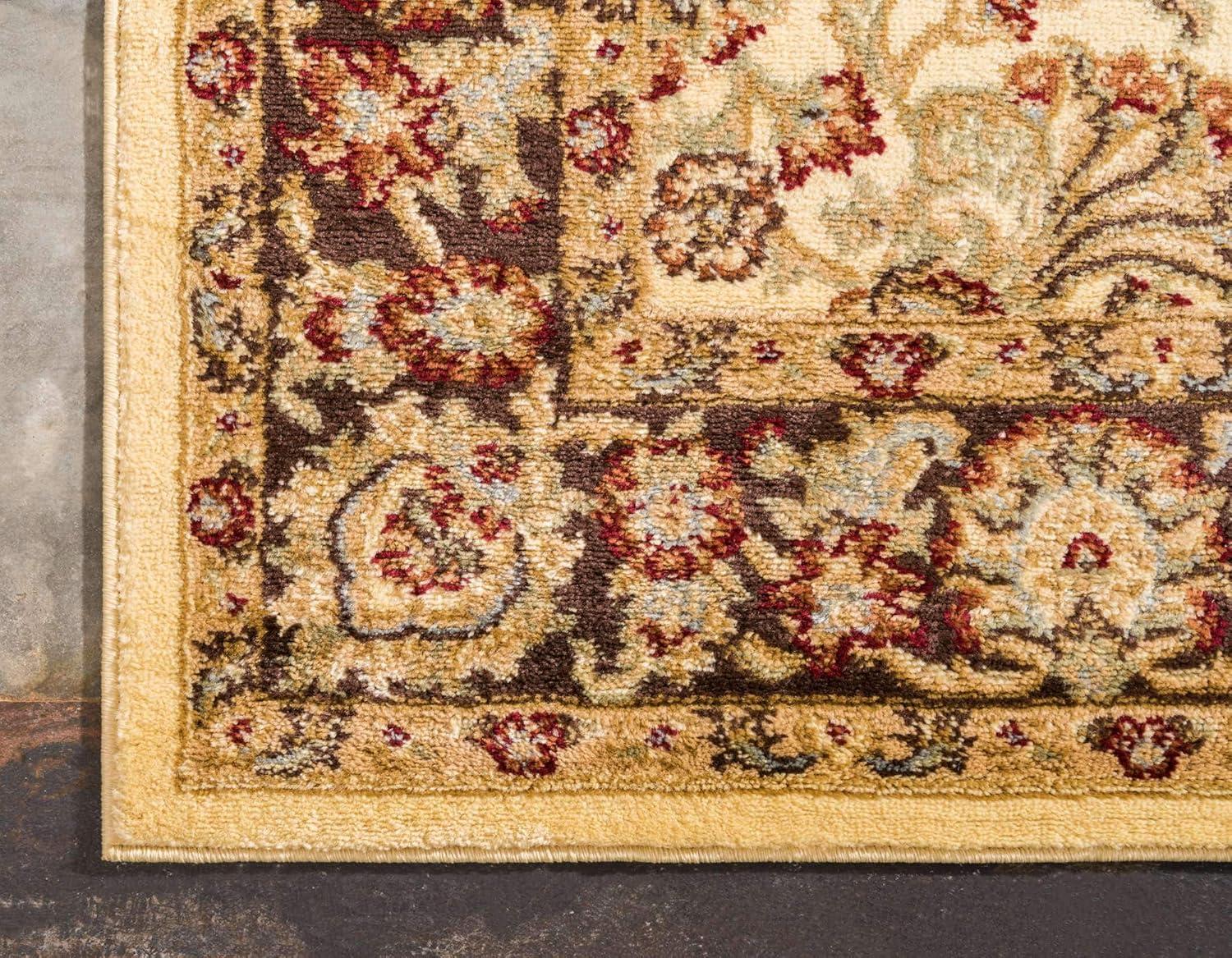 Unique Loom 6' 1 x 6' 1 Square Cream Voyage Asheville Area Rug