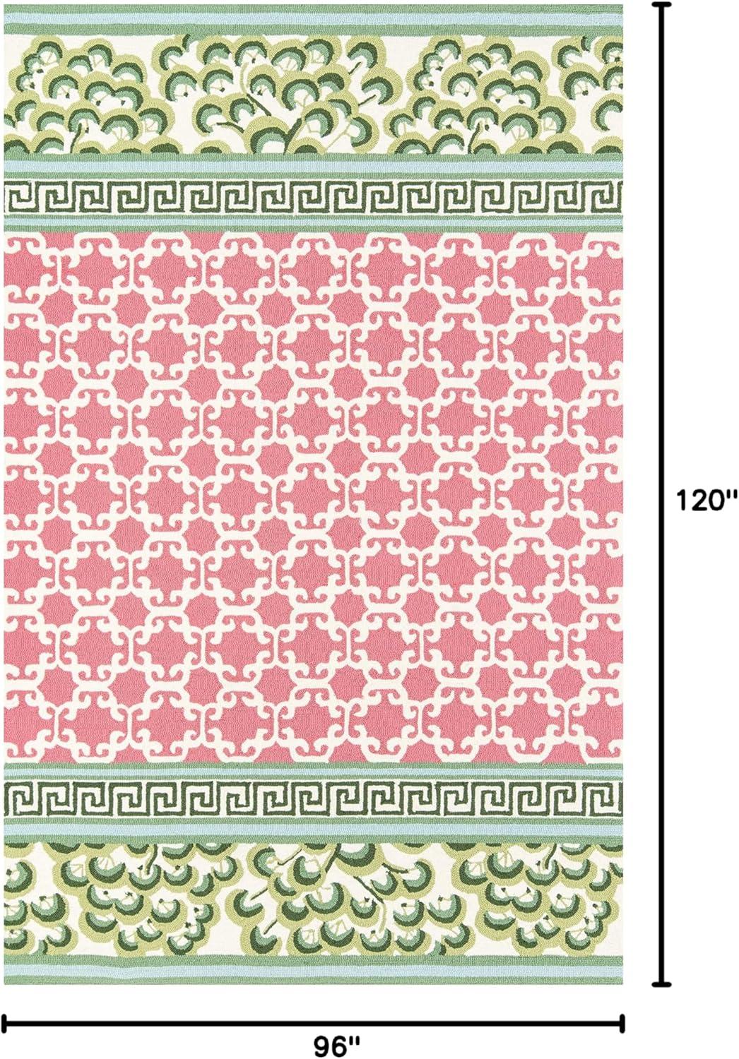 Madcap Cottage Under A Loggia Montserrat Area, Indoor Outdoor Rug, Pink, 8' X 10'