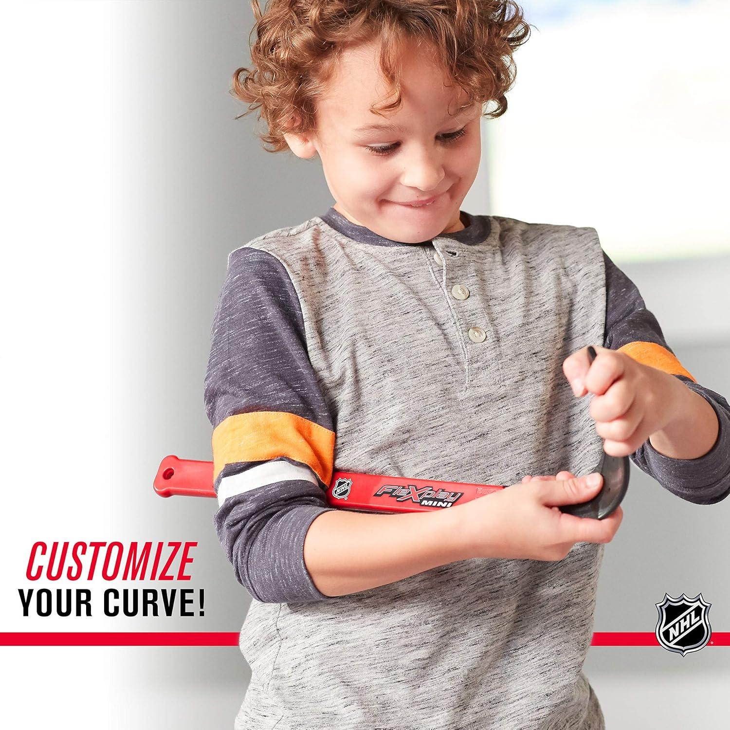 Franklin Sports NHL Mini Hockey Flex Stick and Ball Set - Play Knee Hockey Anytime Anywhere - Kids Toy Set - Includes 2 Mini Sticks + 2 Foam Balls