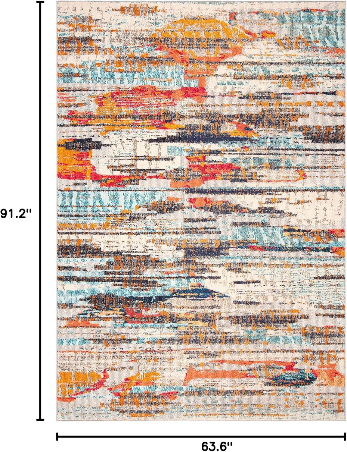 Madison MAD419 Power Loomed Indoor Area Rug - Ivory/Multi - 5'3"x7'6" - Safavieh