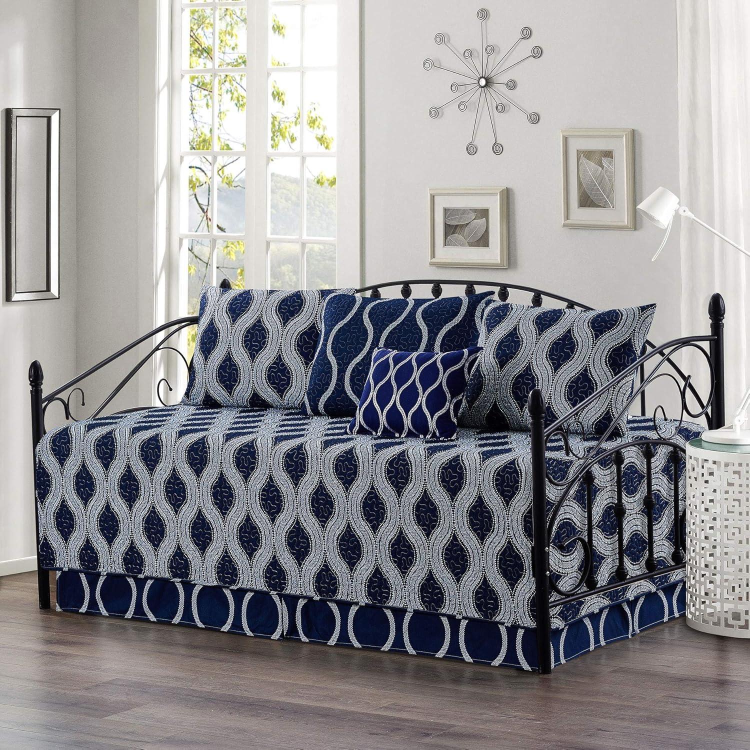 Charleston Blue and Gray Reversible Quilted Daybed Set