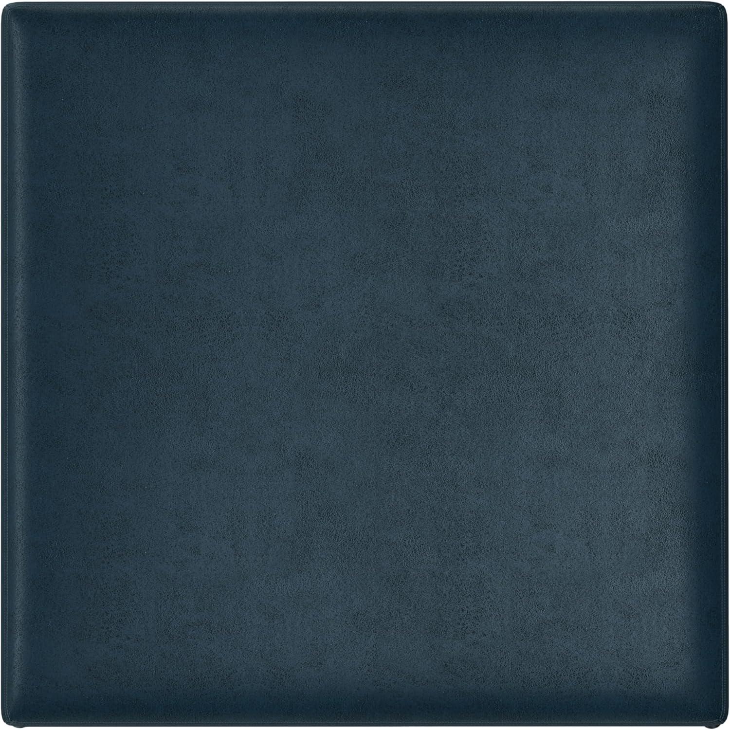 Simpli Home Owen 36"W Upholstered Square Coffee Table Storage Ottoman with Lift Top and Solid Wood Legs