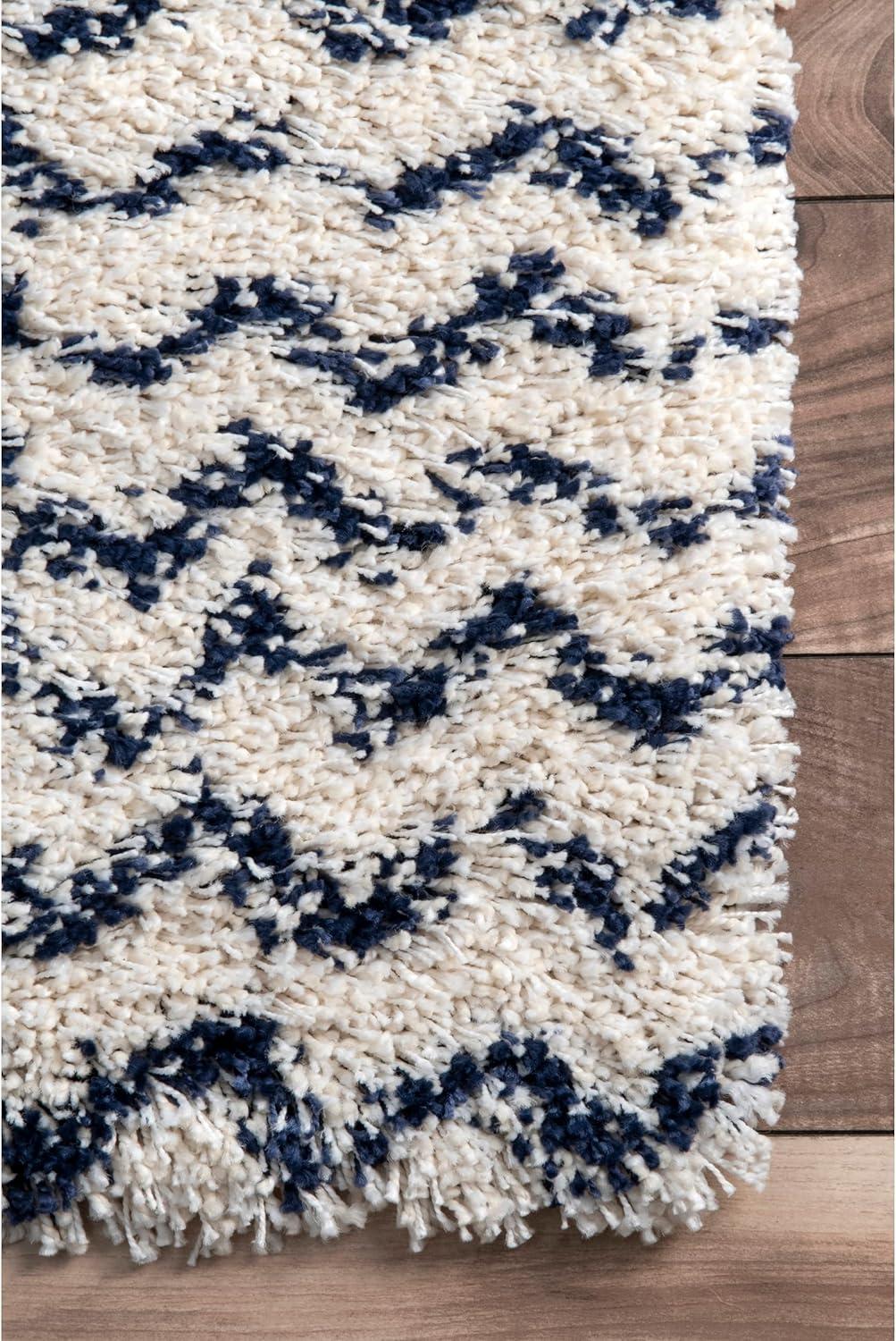 Coastal Comfort Navy Shag 8' x 10' Synthetic Area Rug